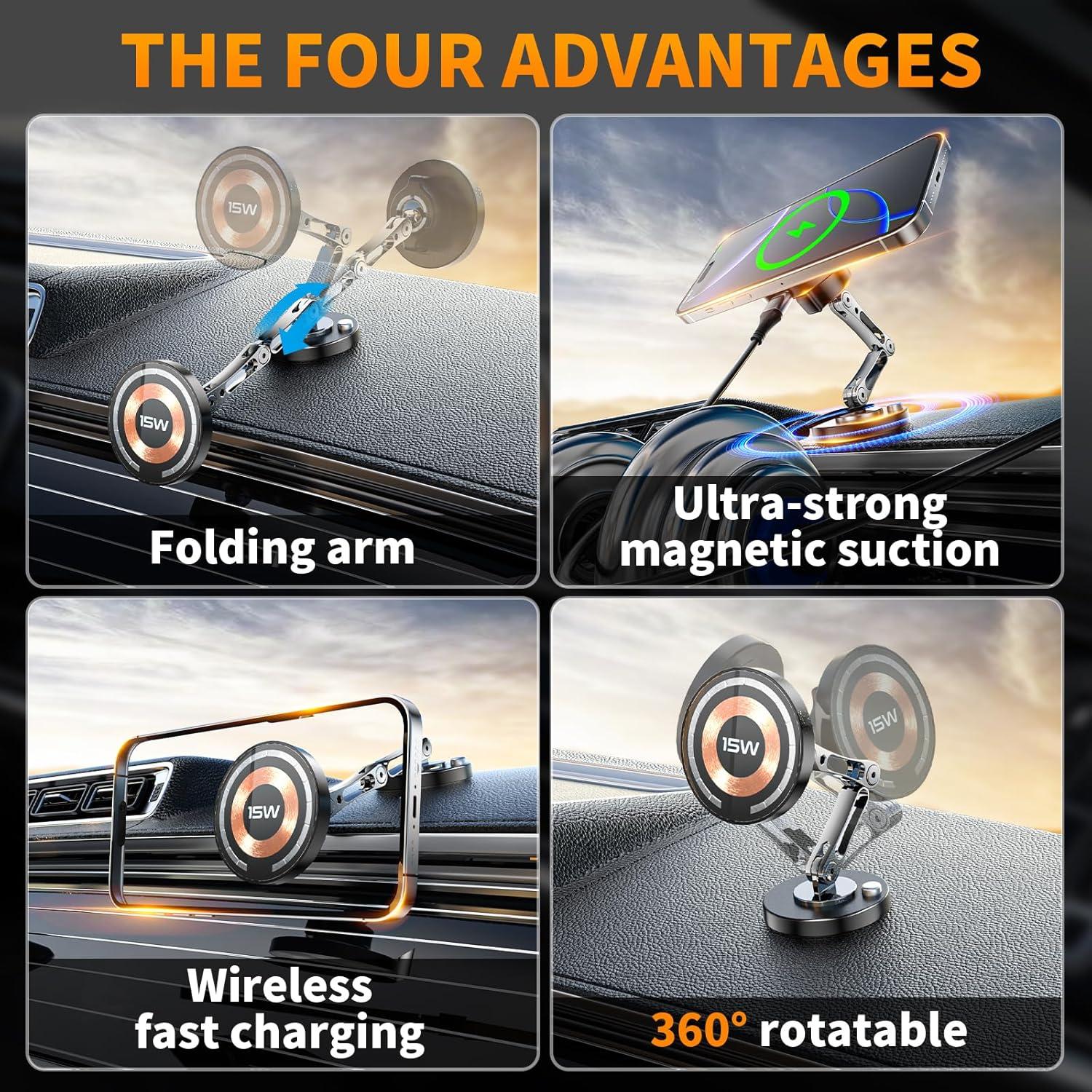 Cargador Inalámbrico para Auto Magnético 15W Magnpter