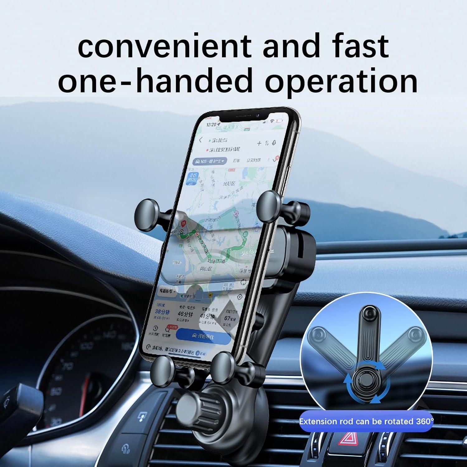 Soporte para Teléfono de Coche NIJIZS con Brazo Giratorio 360°