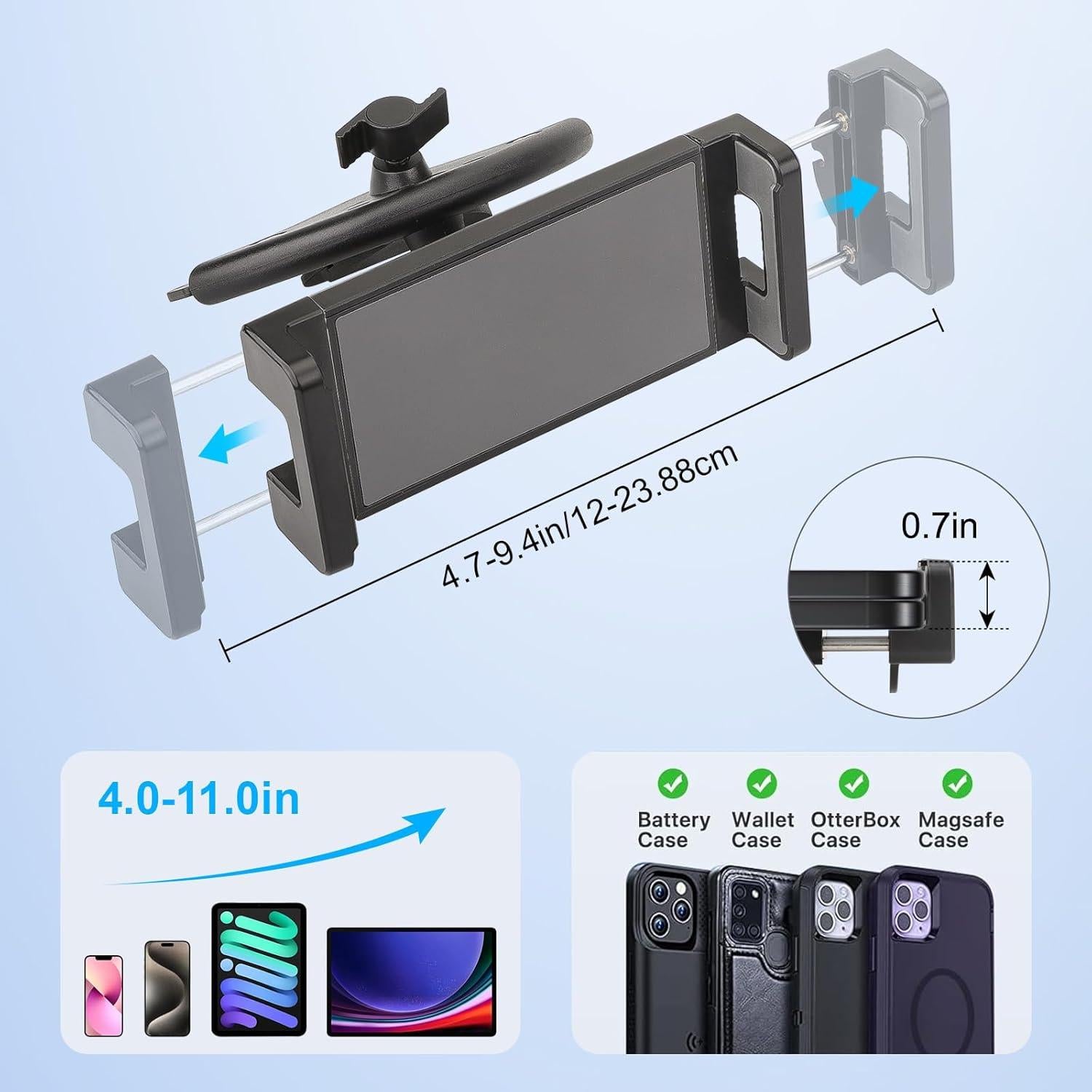 Soporte para Tablet y Teléfono EEEKit CD 2 en 1 Negro 10-38cm