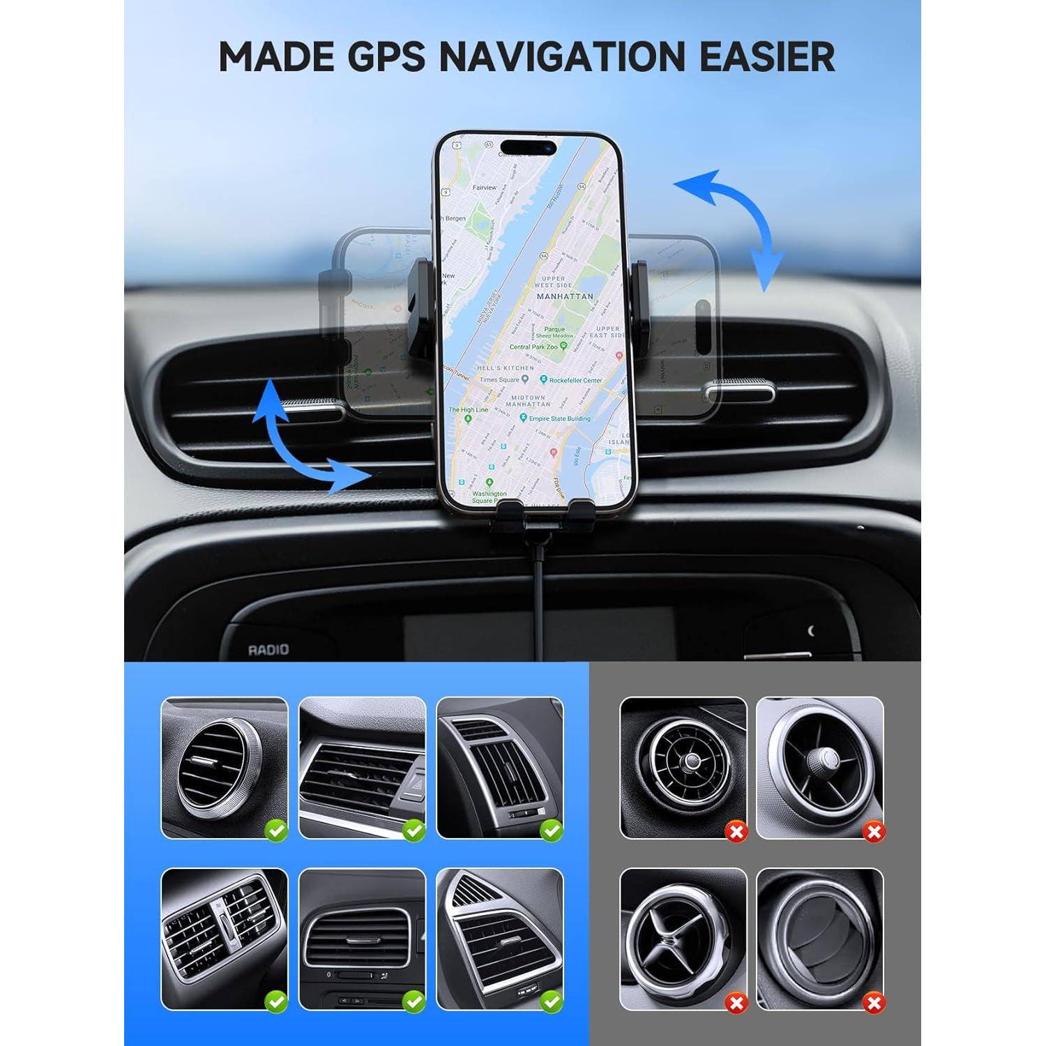 Cargador Inalámbrico para Auto MOKPR 15W con Sujeción Automática