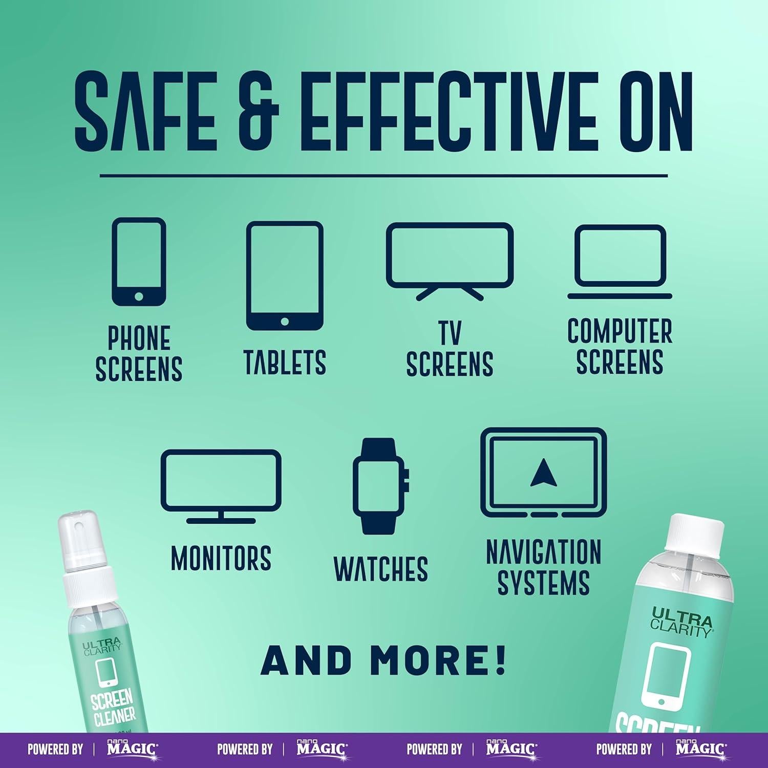 Limpiador de Pantallas Ultra Clarity 198g - Spray + Recarga + Paño