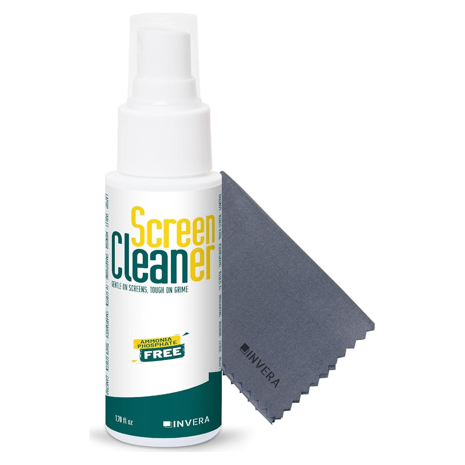 Spray Limpiador de Pantallas INVERA con Paño Microfibra 70g