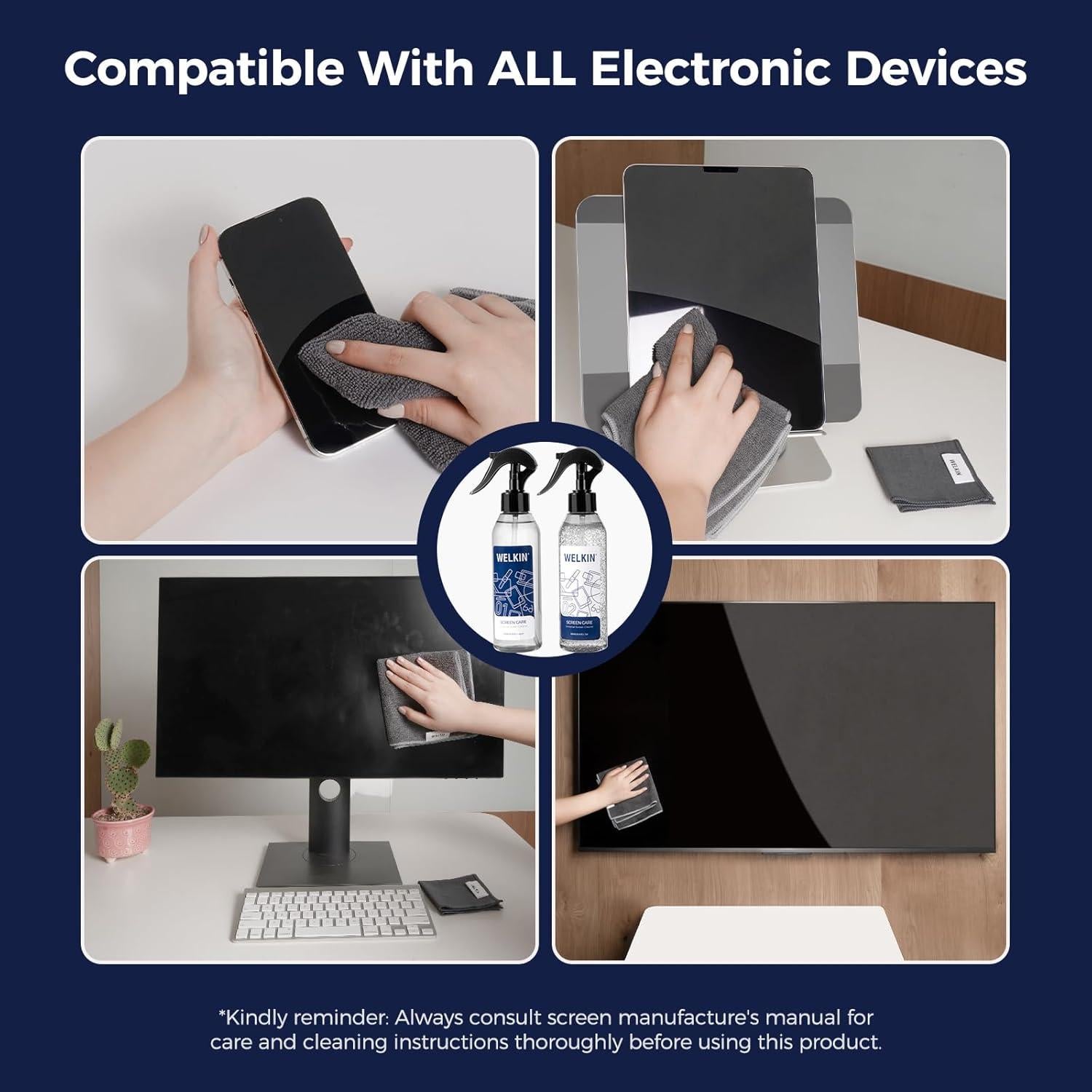 Gel Limpiador de Pantallas Welkin 200ml - Sin Rayas y Seguro