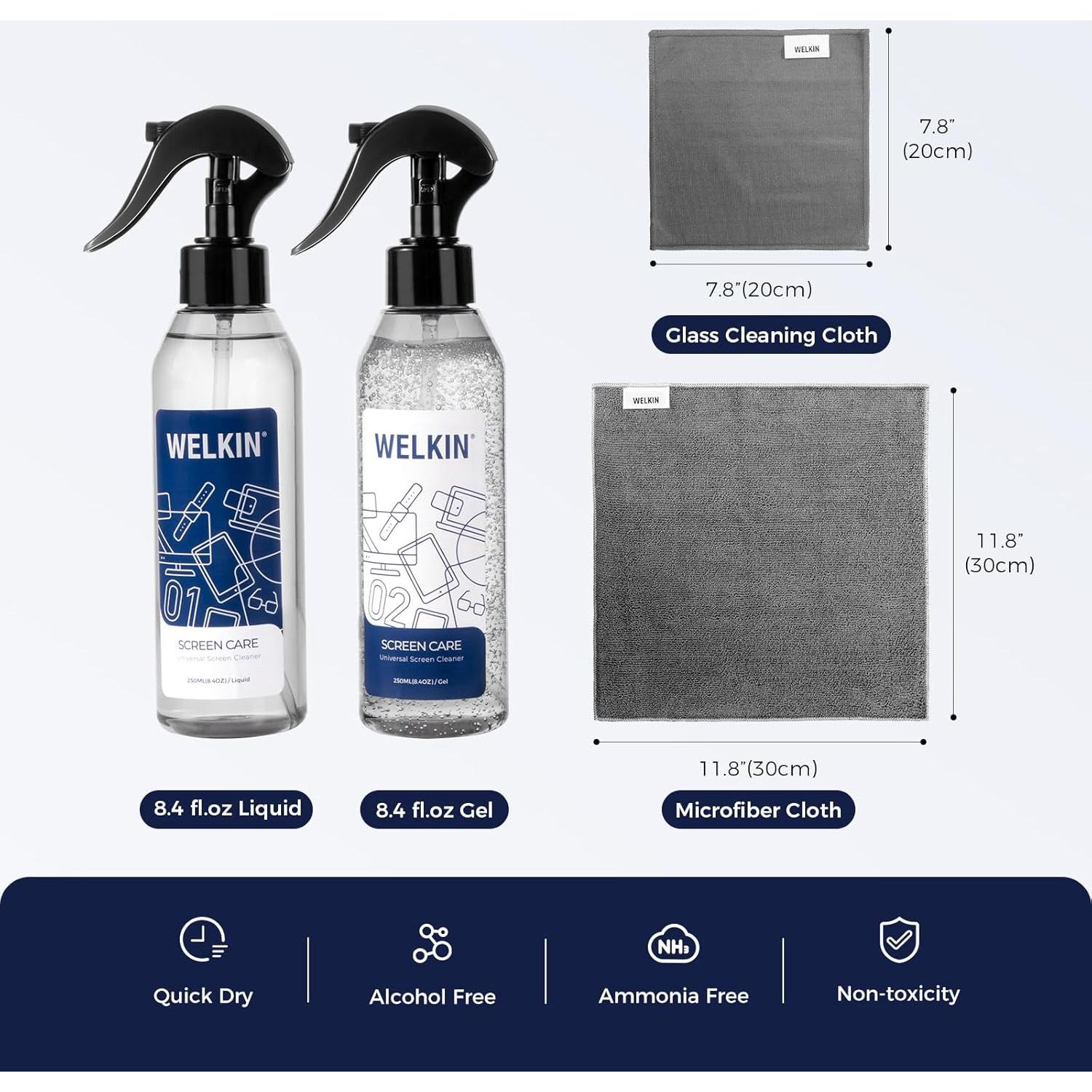 Gel Limpiador de Pantallas Welkin 200ml - Sin Rayas y Seguro