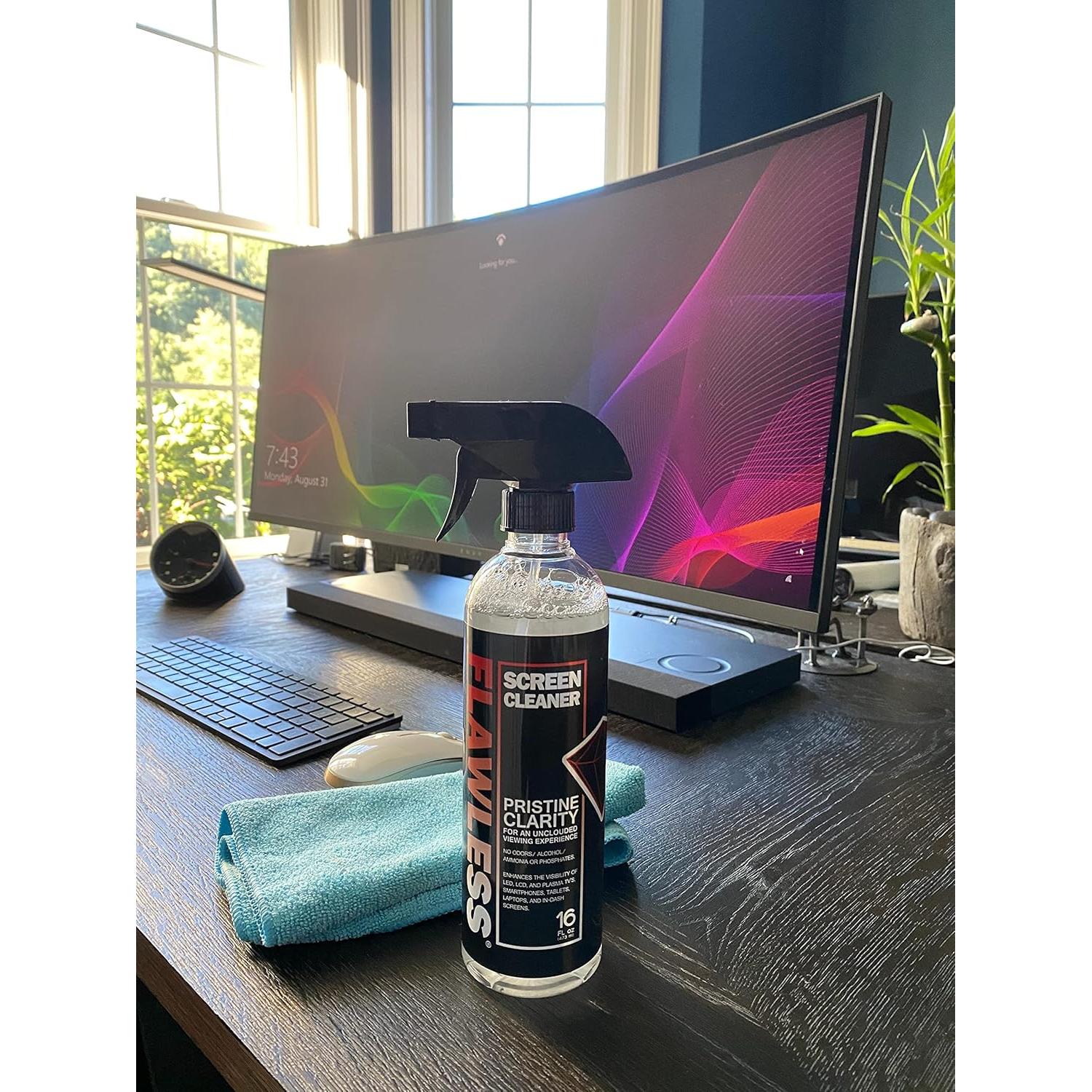 Limpiador de Pantallas Perfecto 0.47L con Paño Microfibra