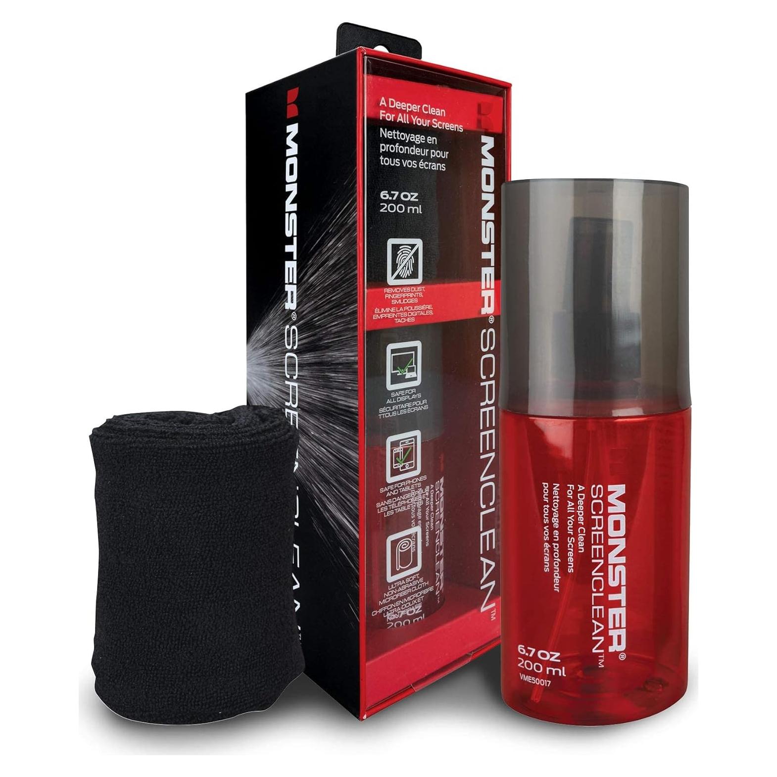 Kit Limpiador de Pantallas Monster 189.94 ml con Paño Microfibra