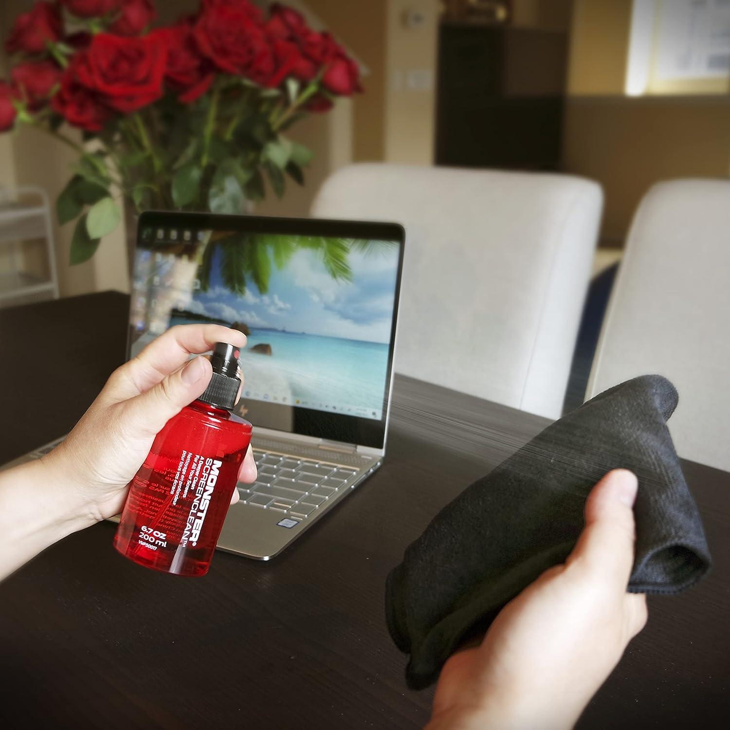 Kit Limpiador de Pantallas Monster 189.94 ml con Paño Microfibra