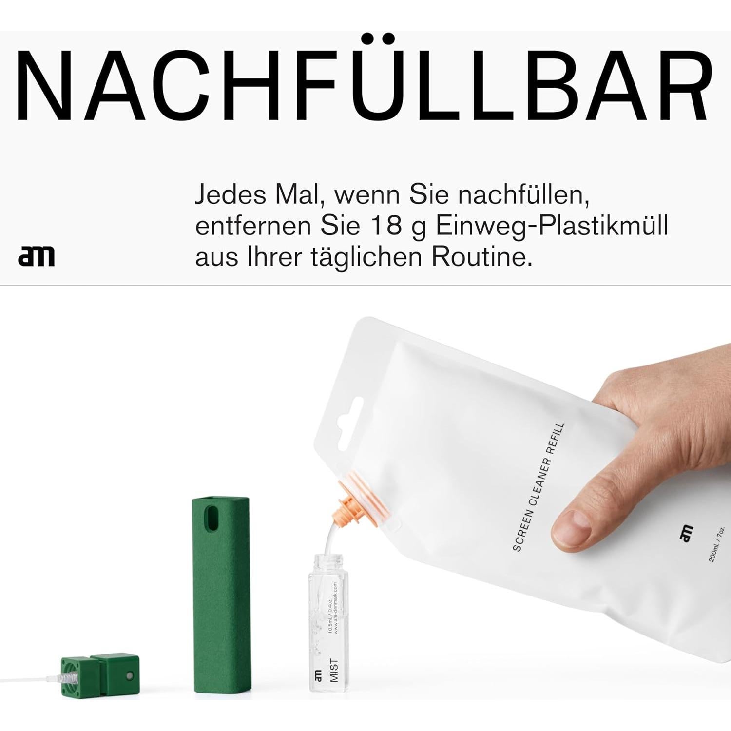 Limpiador de Pantallas AM 10.4 ml Sin Alcohol con Paño Microfibra