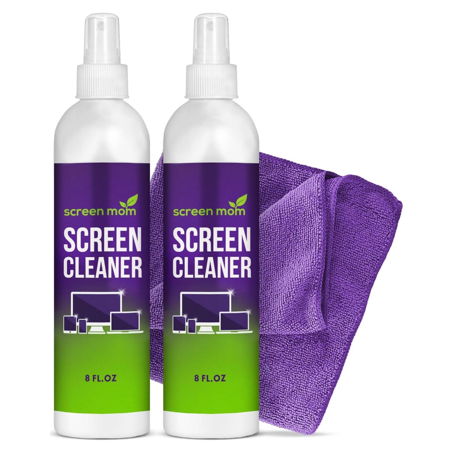 Kit Limpiador de Pantallas Screen Mom 2-Pack 454g - Spray y Paño Microfibra