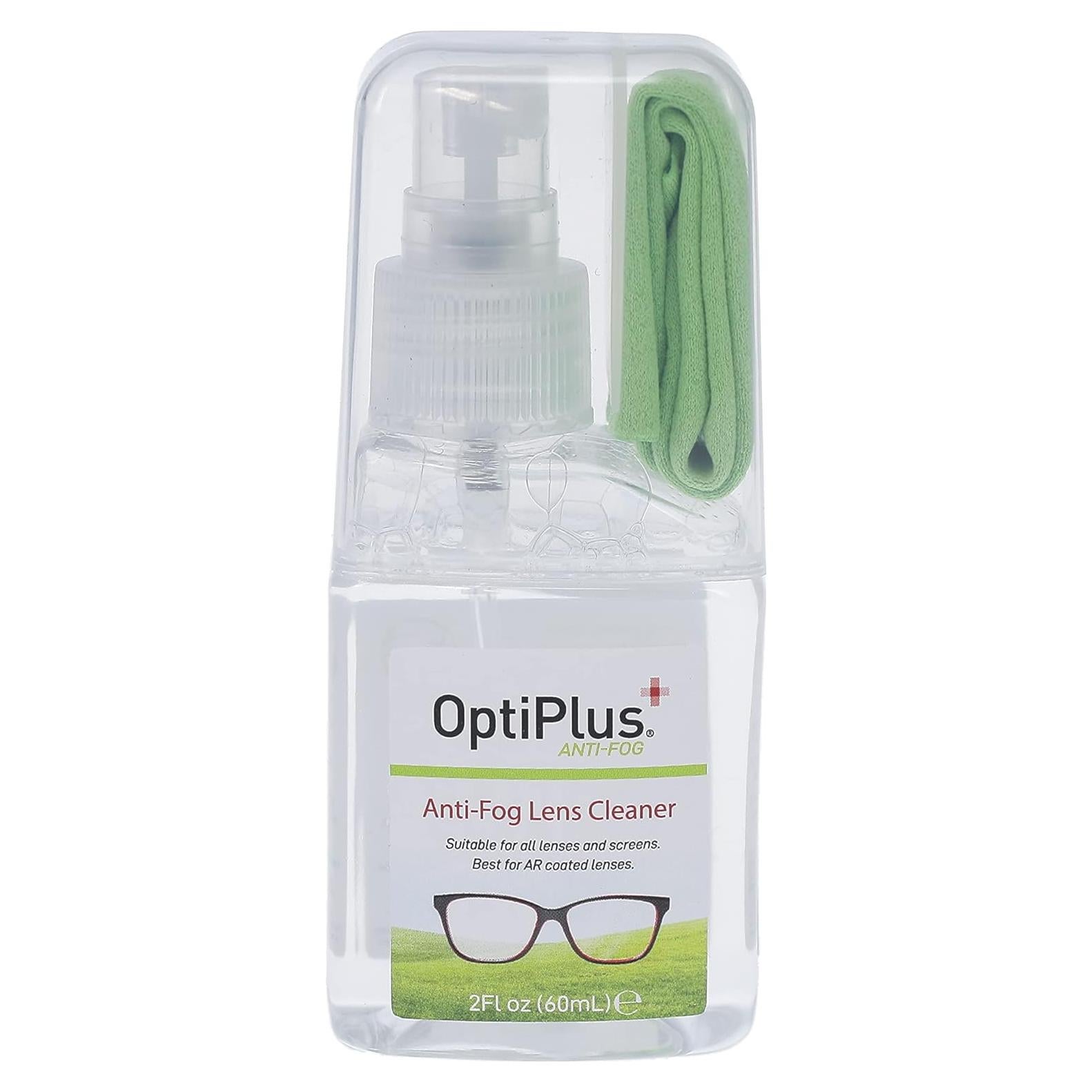 Kit de limpieza antiempañante OptiPlus 60ml con paño microfibra