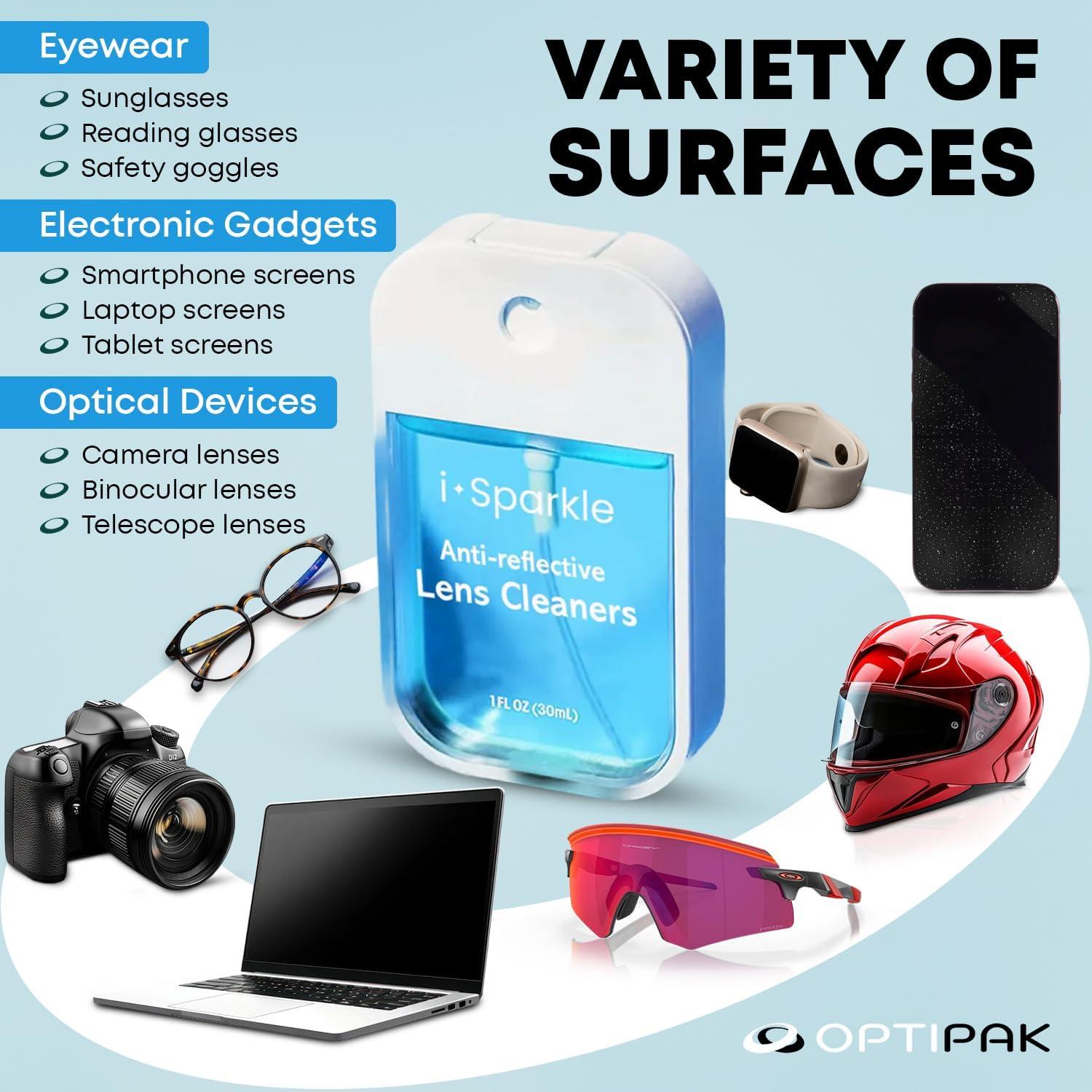 I-Sparkle Kit Limpiador de Lentes 2x30ml + 2 Paños Microfibra