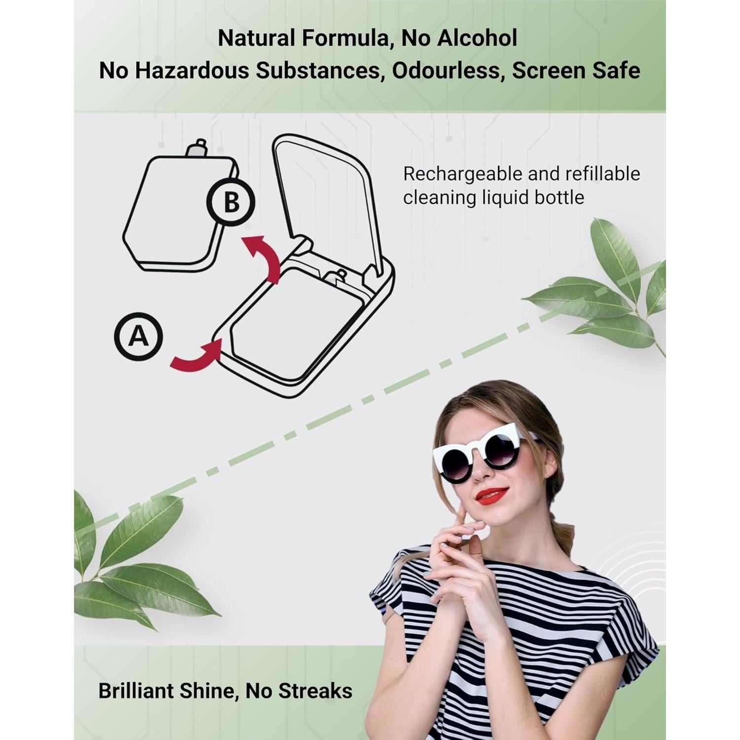 Kit de limpieza portátil QIAOYI con spray y paño - Blanco