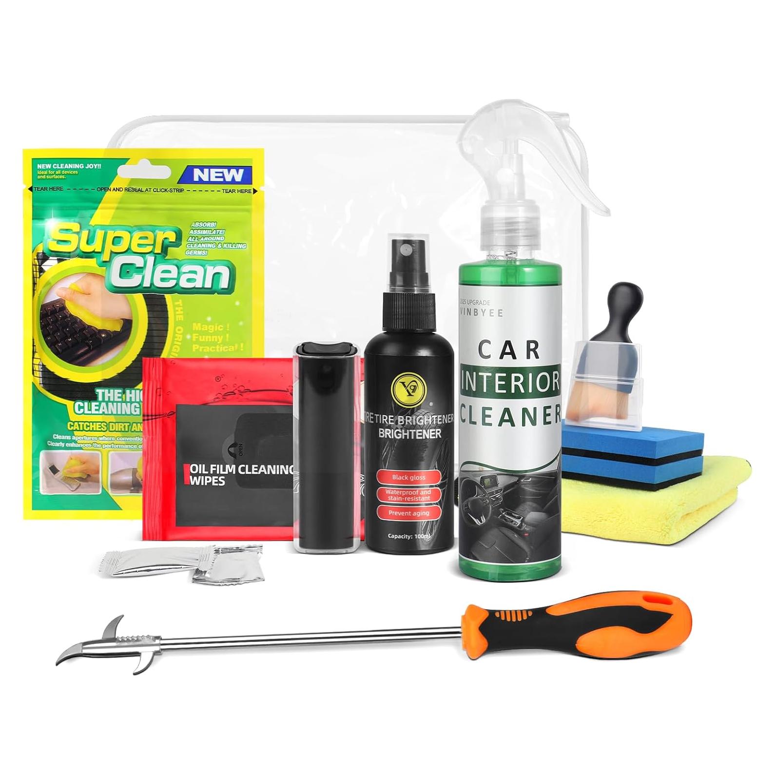 Kit de Limpieza Interior de Coche VINBYEE 11 Piezas