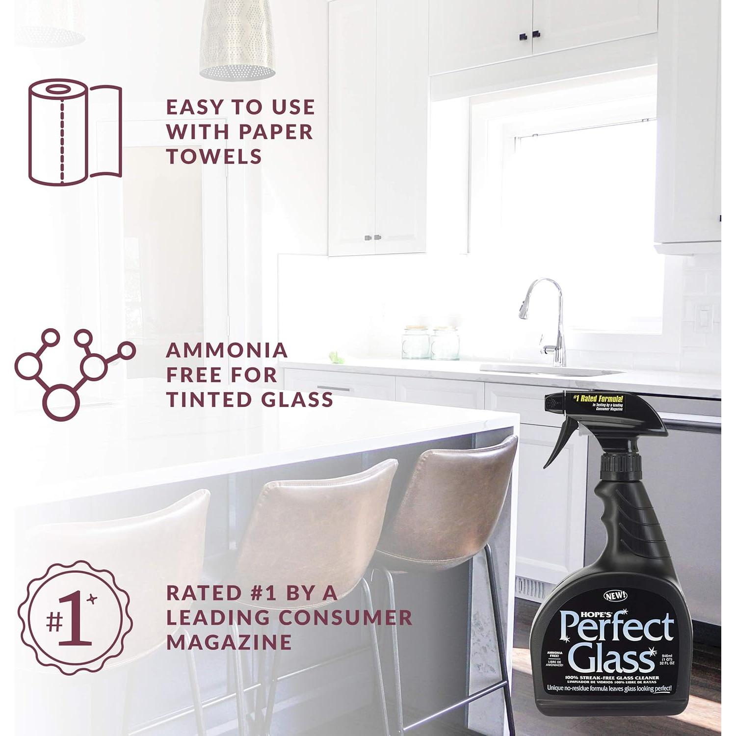 Limpiador de Vidrio Perfecto Hope's 946 ml Sin Rayas y Amoníaco