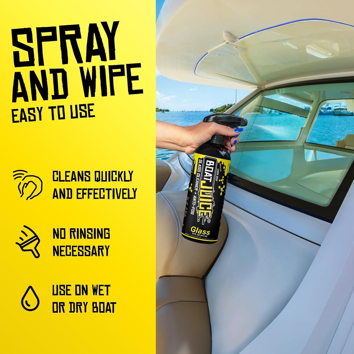 Limpiador de Cristales Boat Juice 16oz Antivaho Aroma Limón