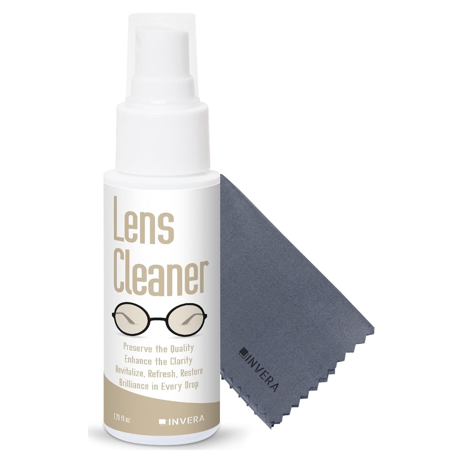 Kit Limpiador de Gafas INVERA 50 ml con Paño Microfibra