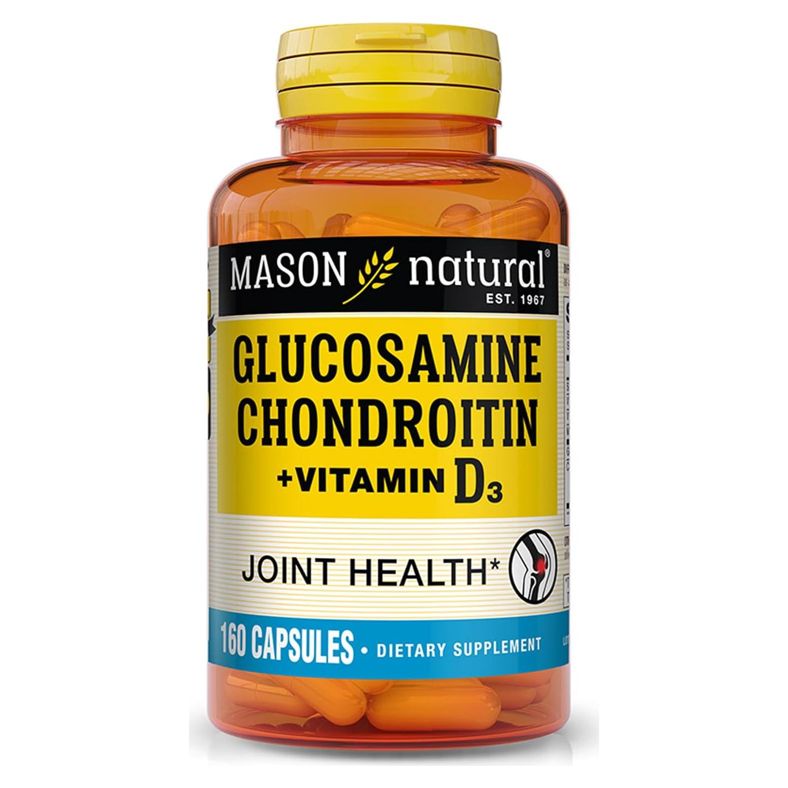 Mason Natural Glucosamina Condroitina Vitamina D3 160 Cápsulas