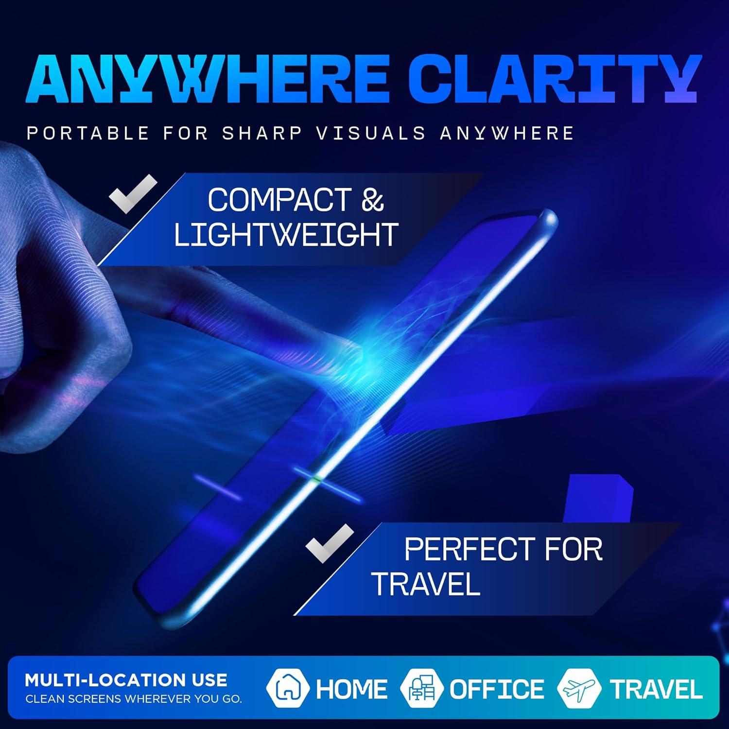 Kit Limpiador de Pantallas UltraVue - 0.47L + 3 Paños Microfibra