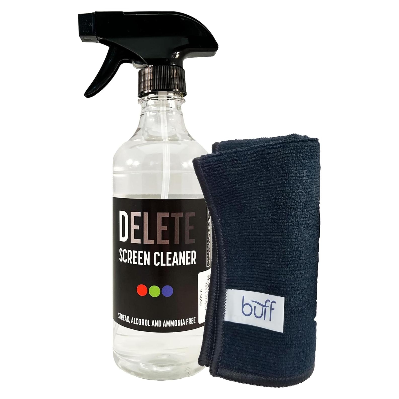 Kit Limpiador de Pantallas Delete 453.6ml + Paño Microfibra 30.48cm