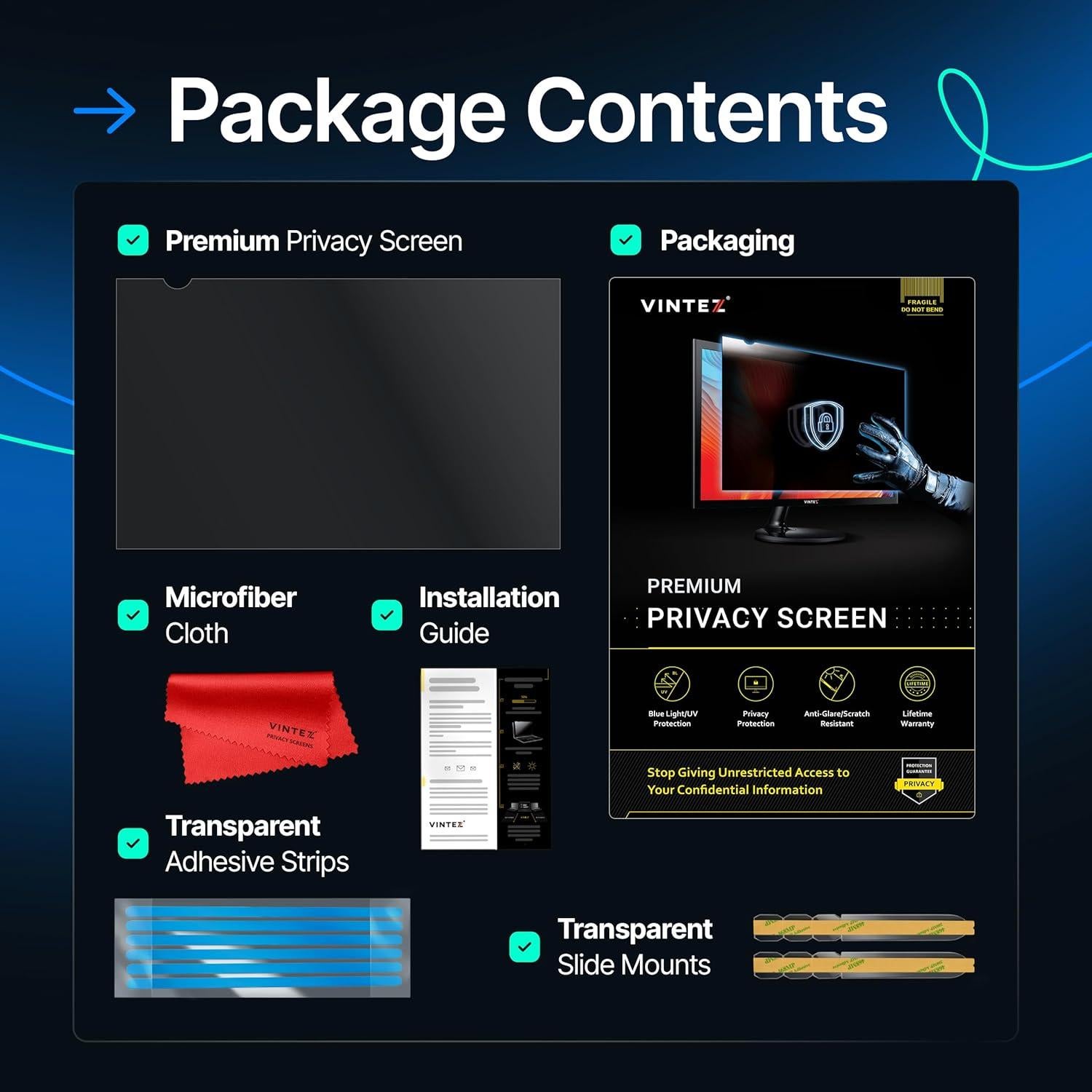 Filtro de Pantalla de Privacidad VINTEZ 32" Antirreflejo
