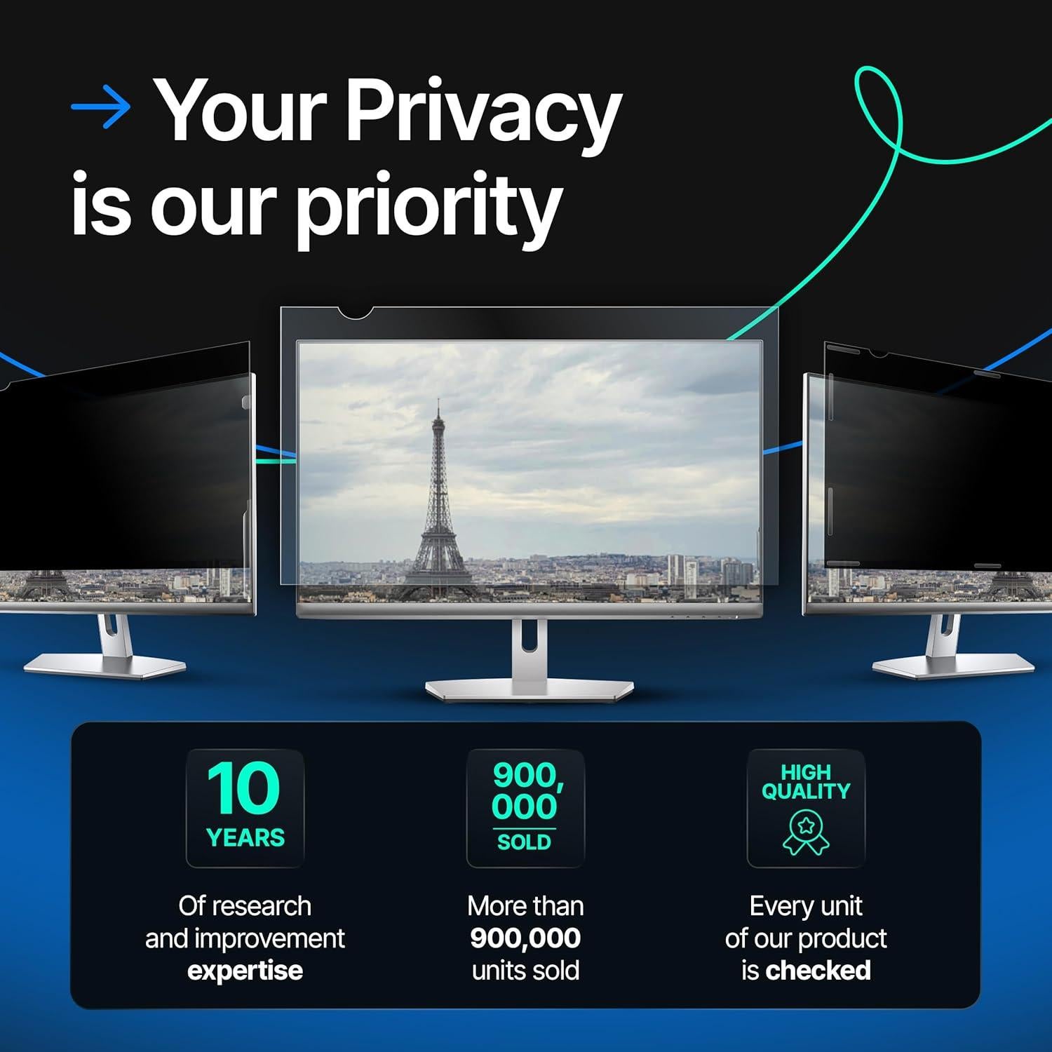 Filtro de Pantalla de Privacidad VINTEZ 32" Antirreflejo