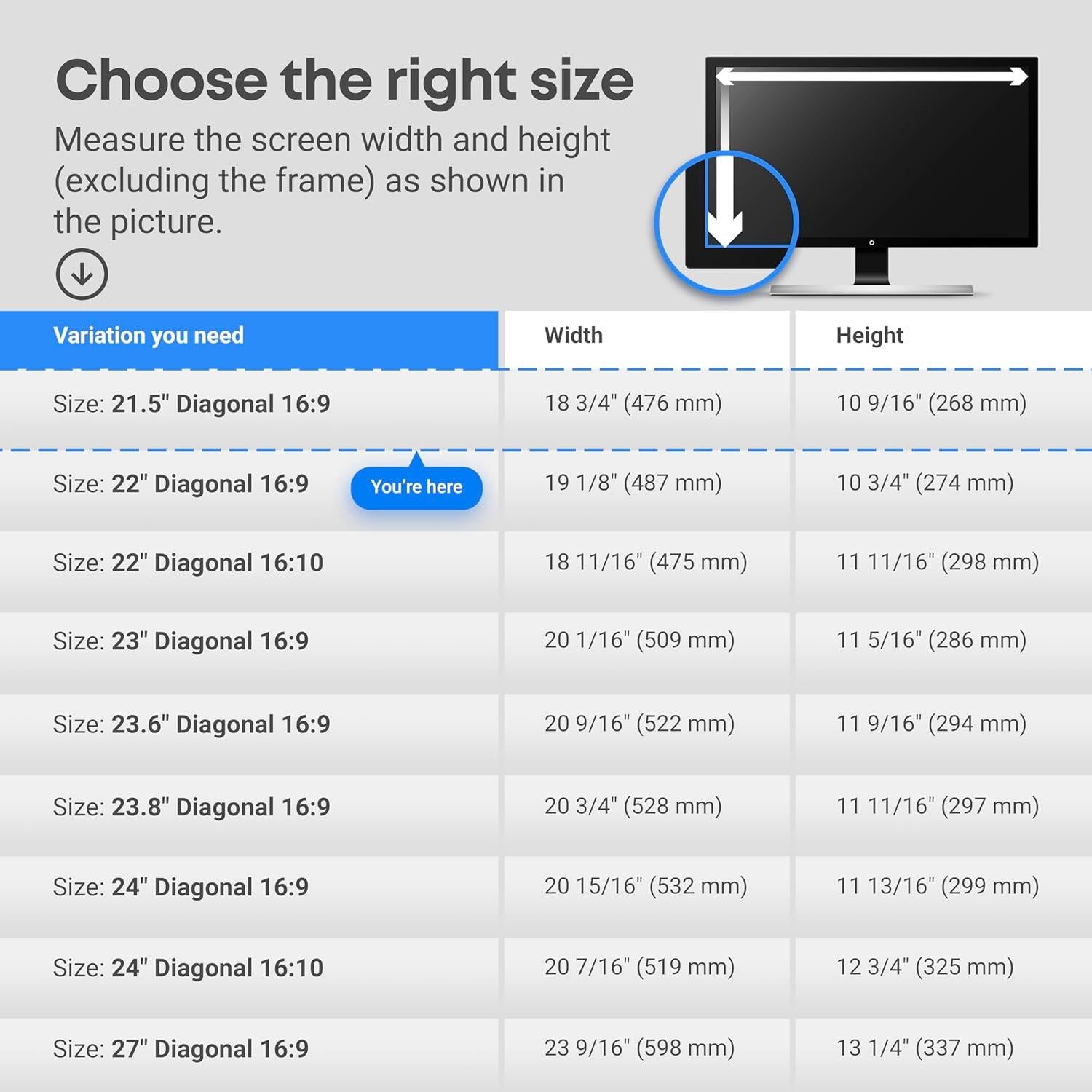 Protector de Pantalla Antirreflejo VINTEZ 21.5" Luz Azul