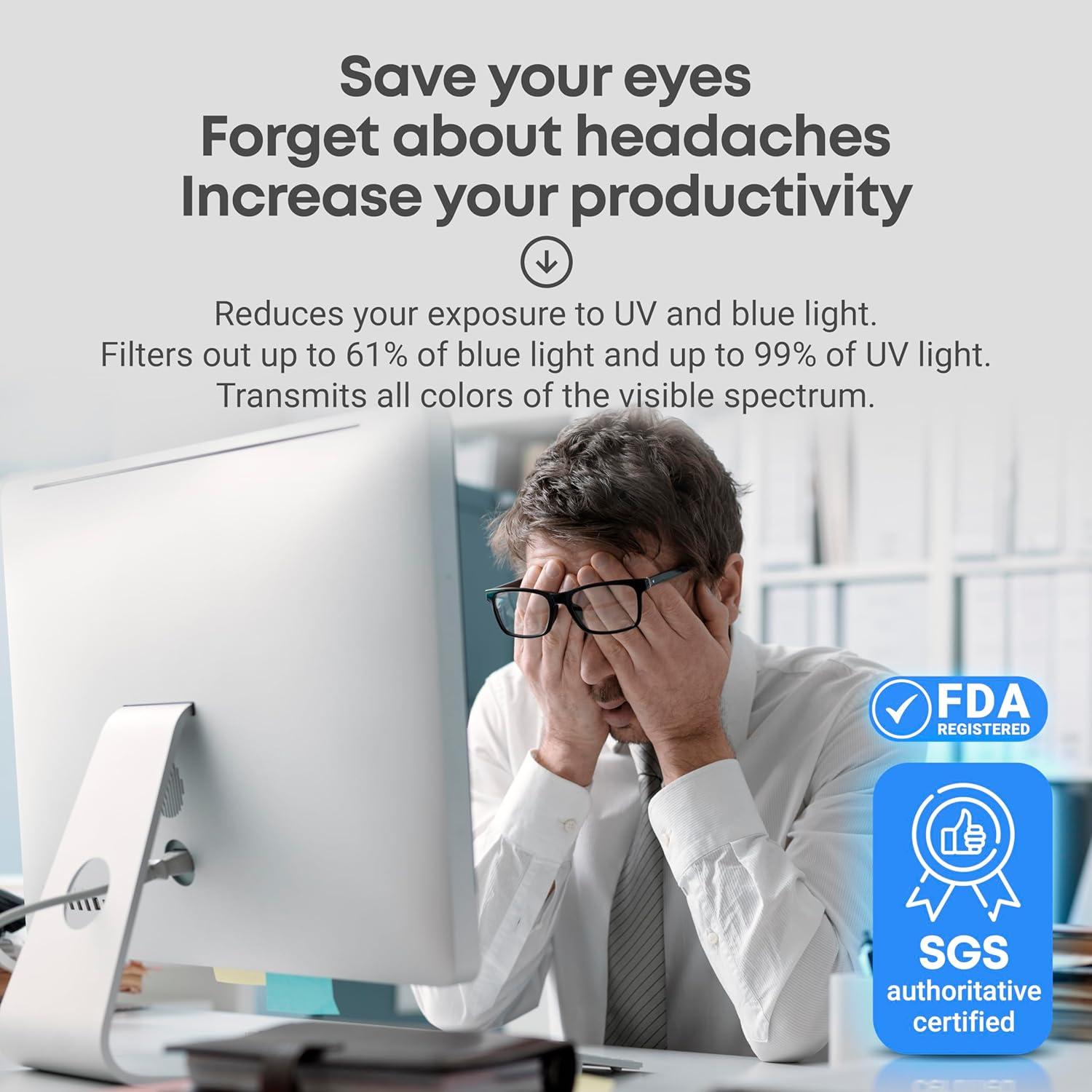 Protector de Pantalla Antirreflejo VINTEZ 23.8" Luz Azul