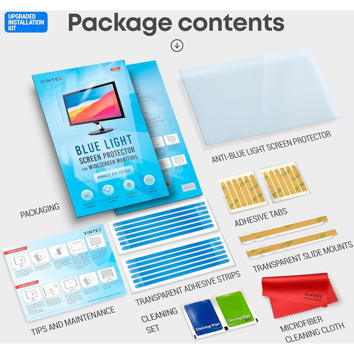 Protector de Pantalla Antirreflejo VINTEZ 23.8" Luz Azul