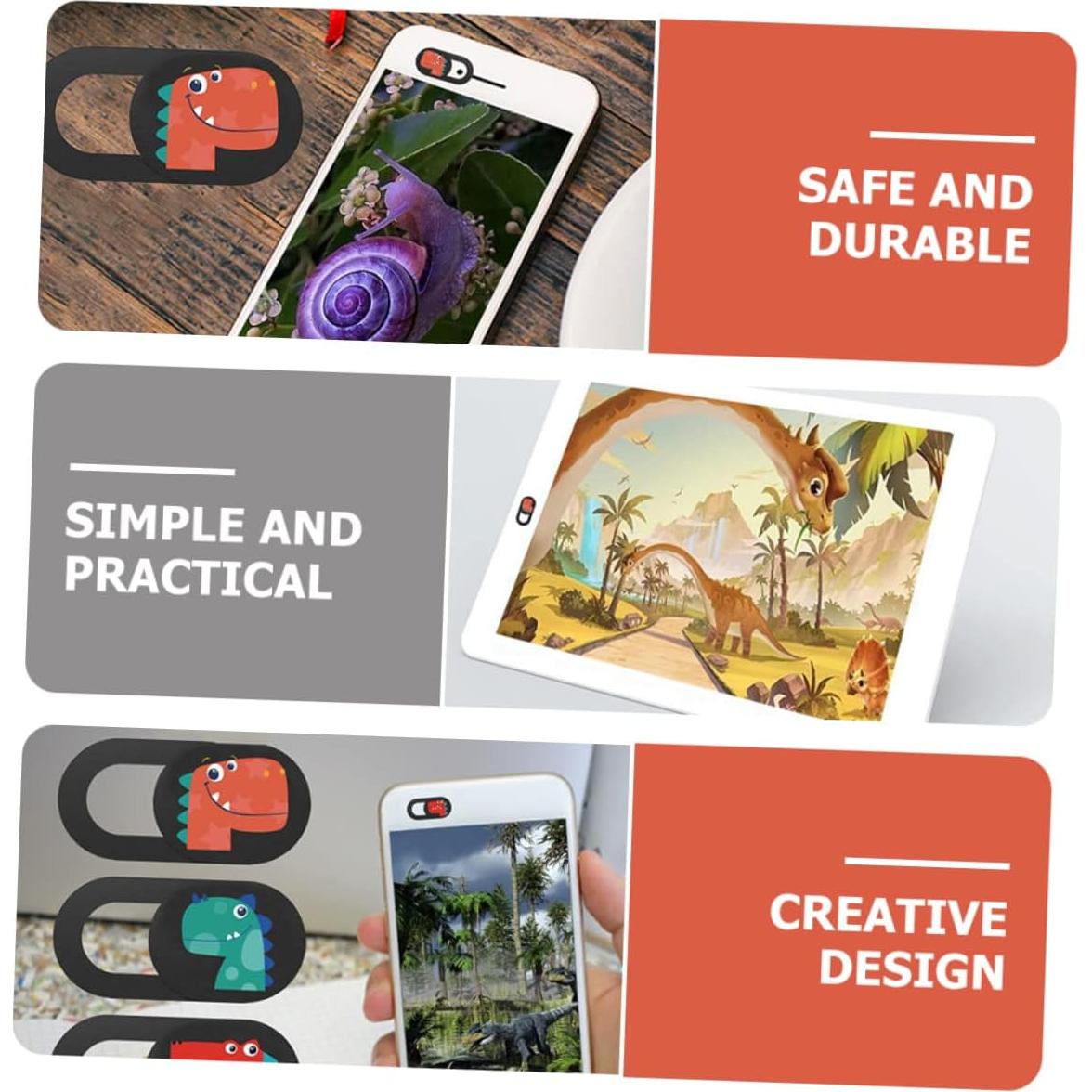 Cubiertas de Privacidad para Webcam Artibetter - 3 Piezas Diseño Dinosaurio