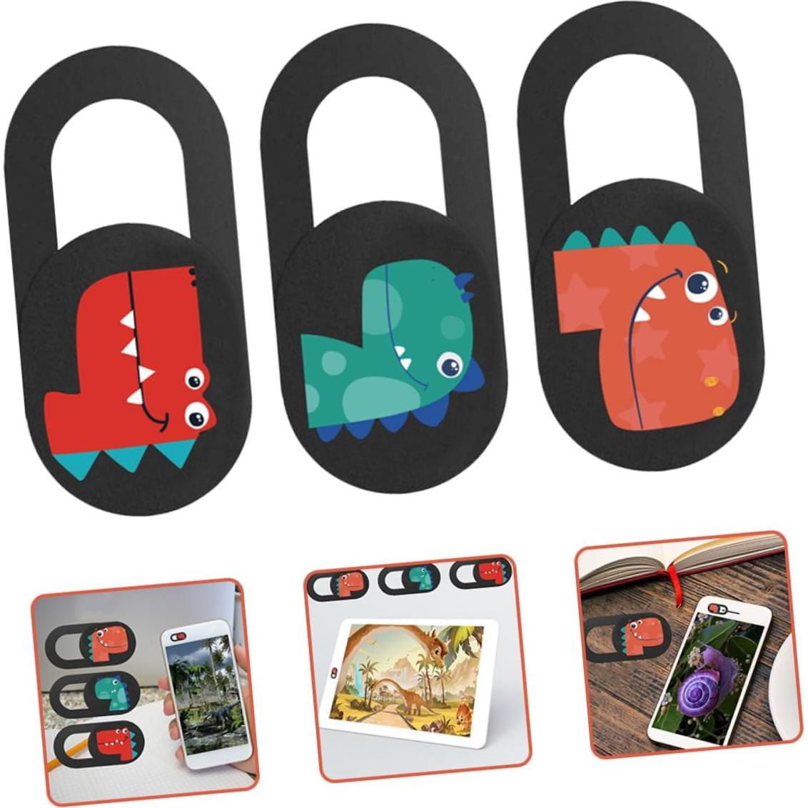 Cubiertas de Privacidad para Webcam Artibetter - 3 Piezas Diseño Dinosaurio