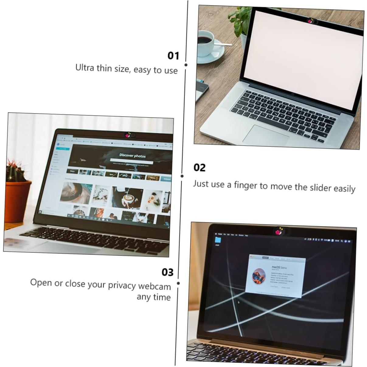 Cubierta de Webcam POPETPOP 3 Piezas Ultra Fina para Laptop