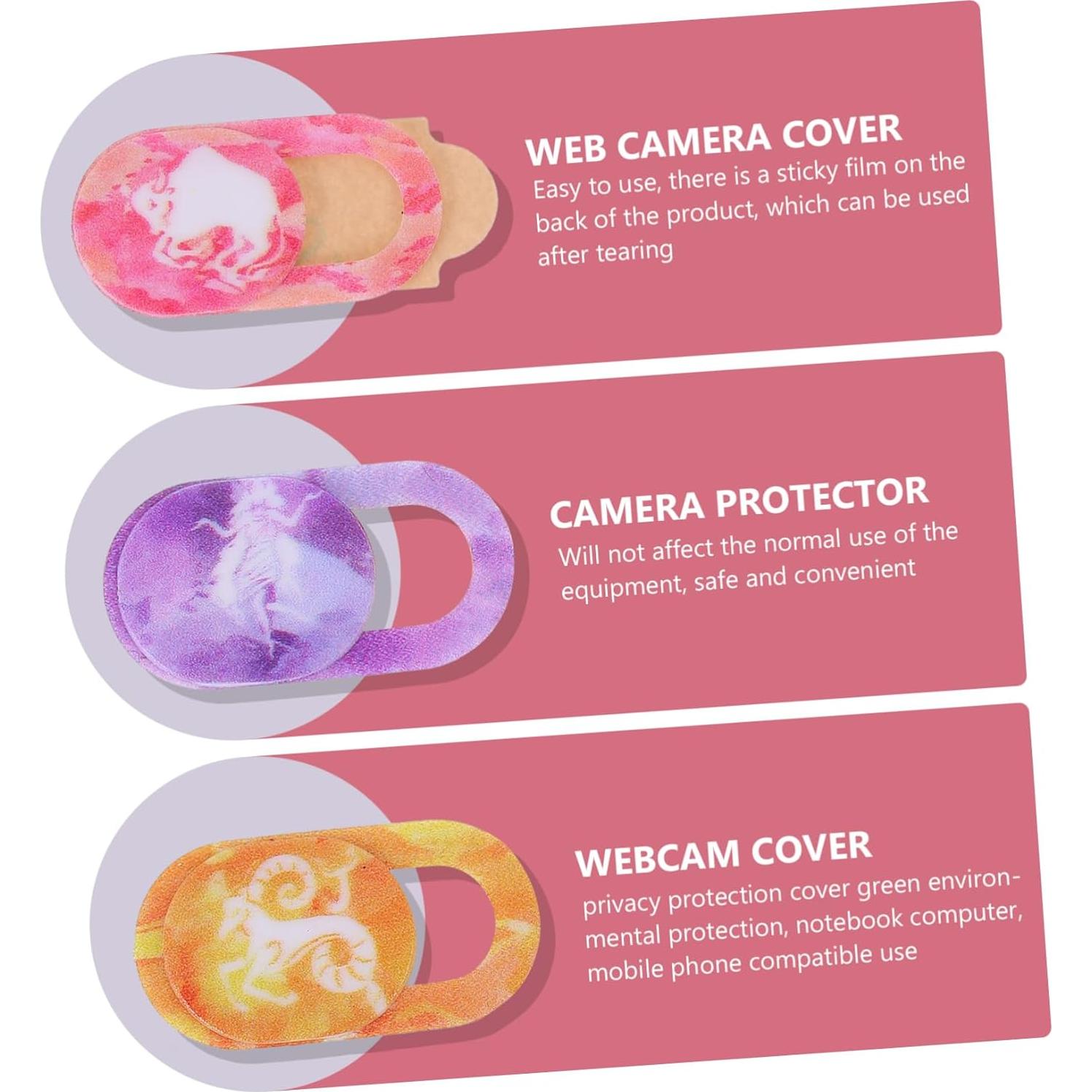 Cubierta de Webcam Gadpiparty 3 Piezas Ultra Delgado Privacidad