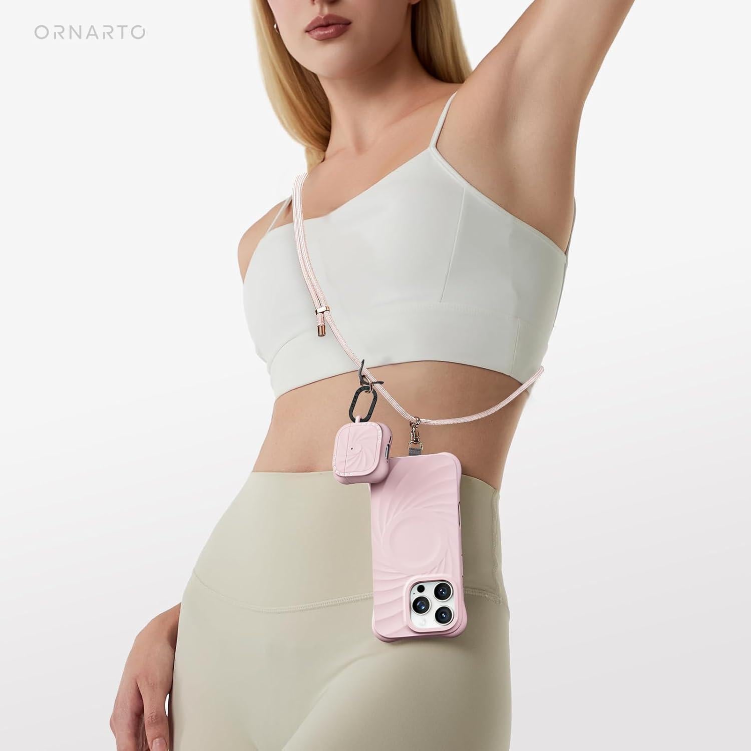 Funda Silicona ORNARTO Vortex para AirPods 4ta Gen - Rosa Tiza