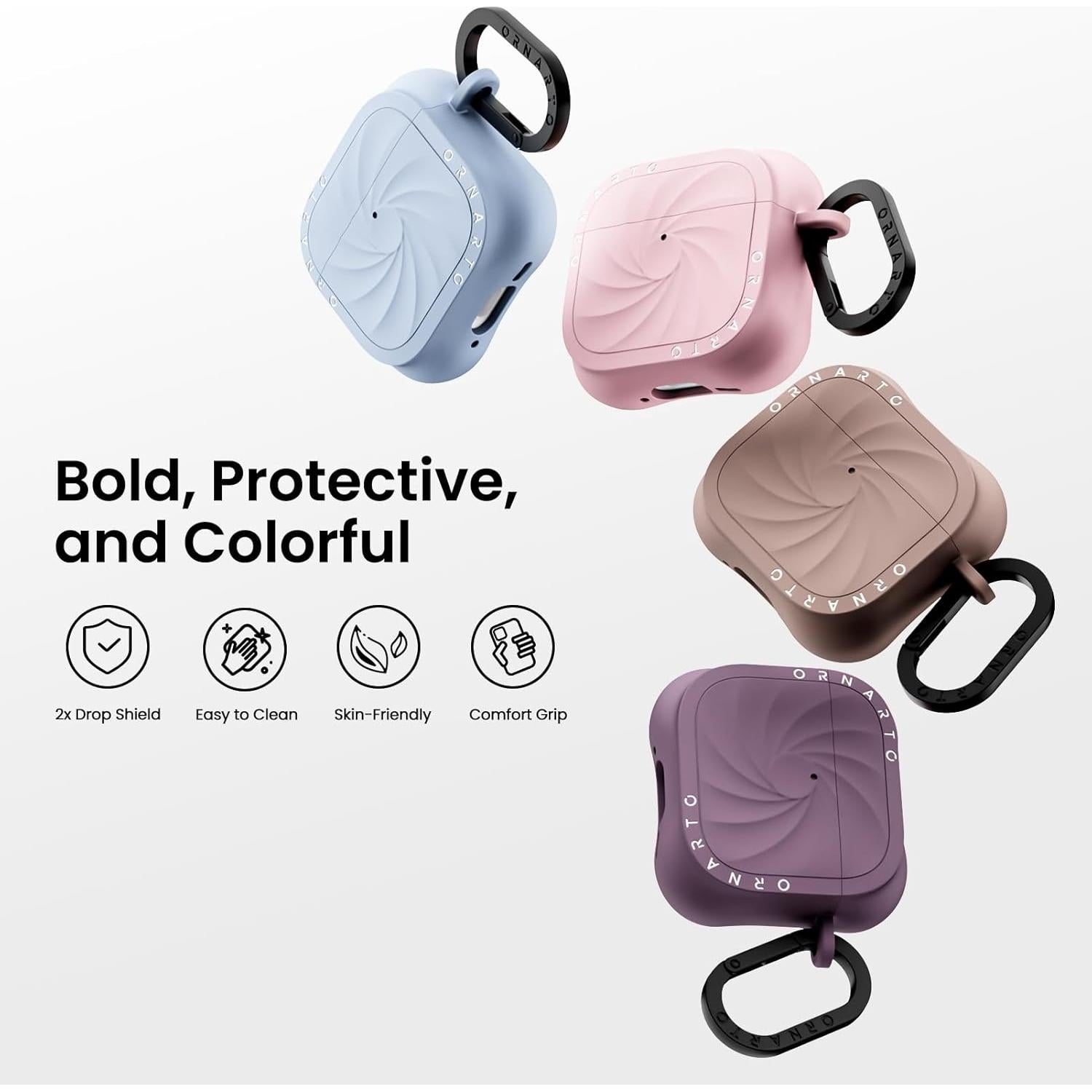 Funda Silicona ORNARTO Vortex para AirPods 4ta Gen - Rosa Tiza