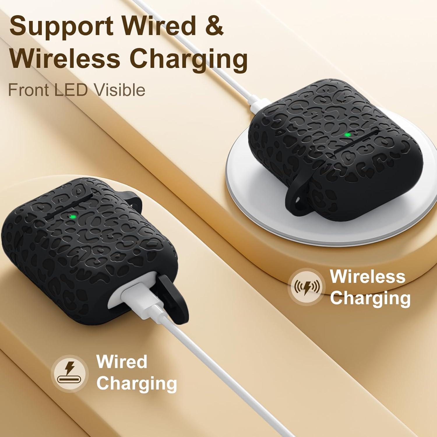 Funda de Silicona Leopardo DGege para AirPods 1ra/2da Generación