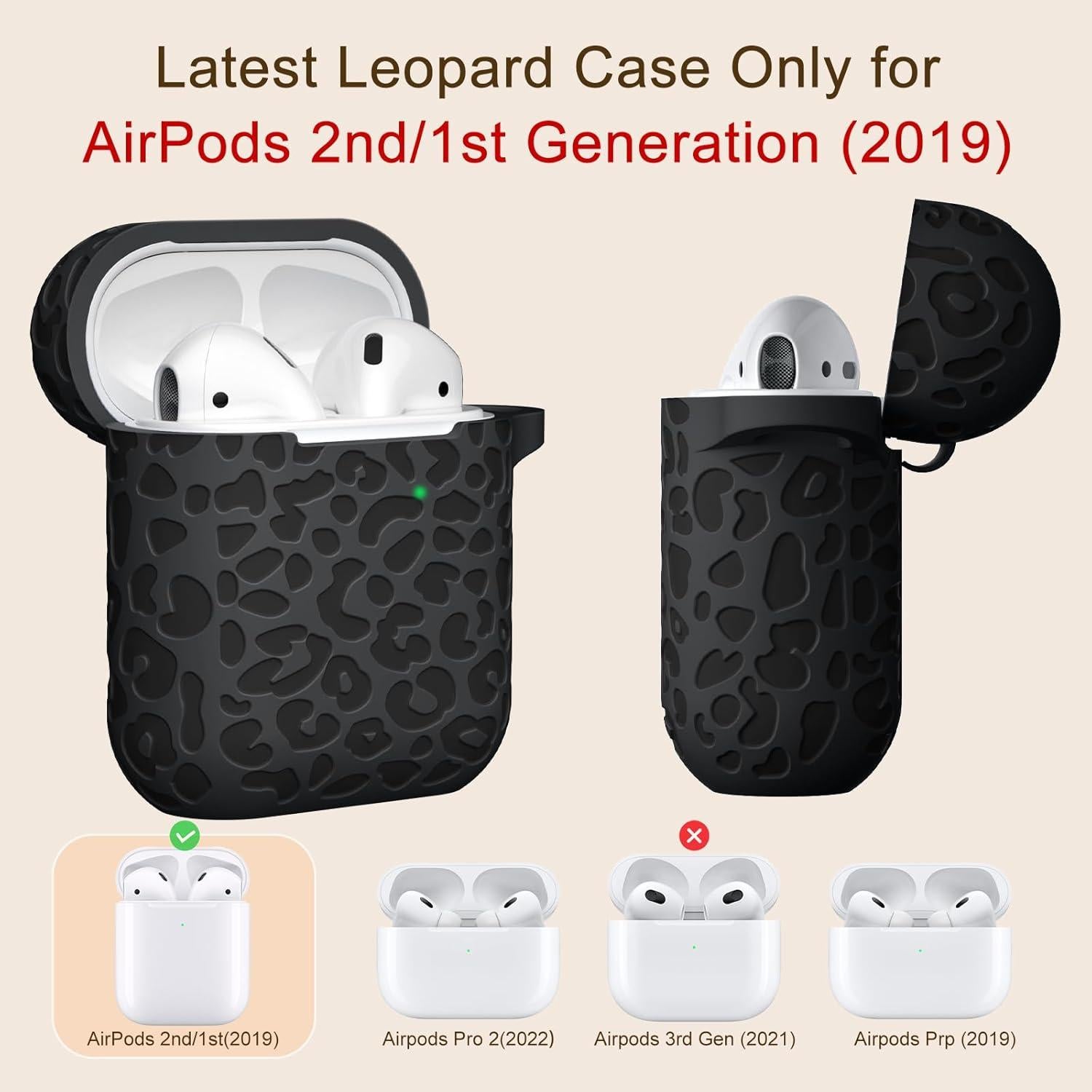 Funda de Silicona Leopardo DGege para AirPods 1ra/2da Generación