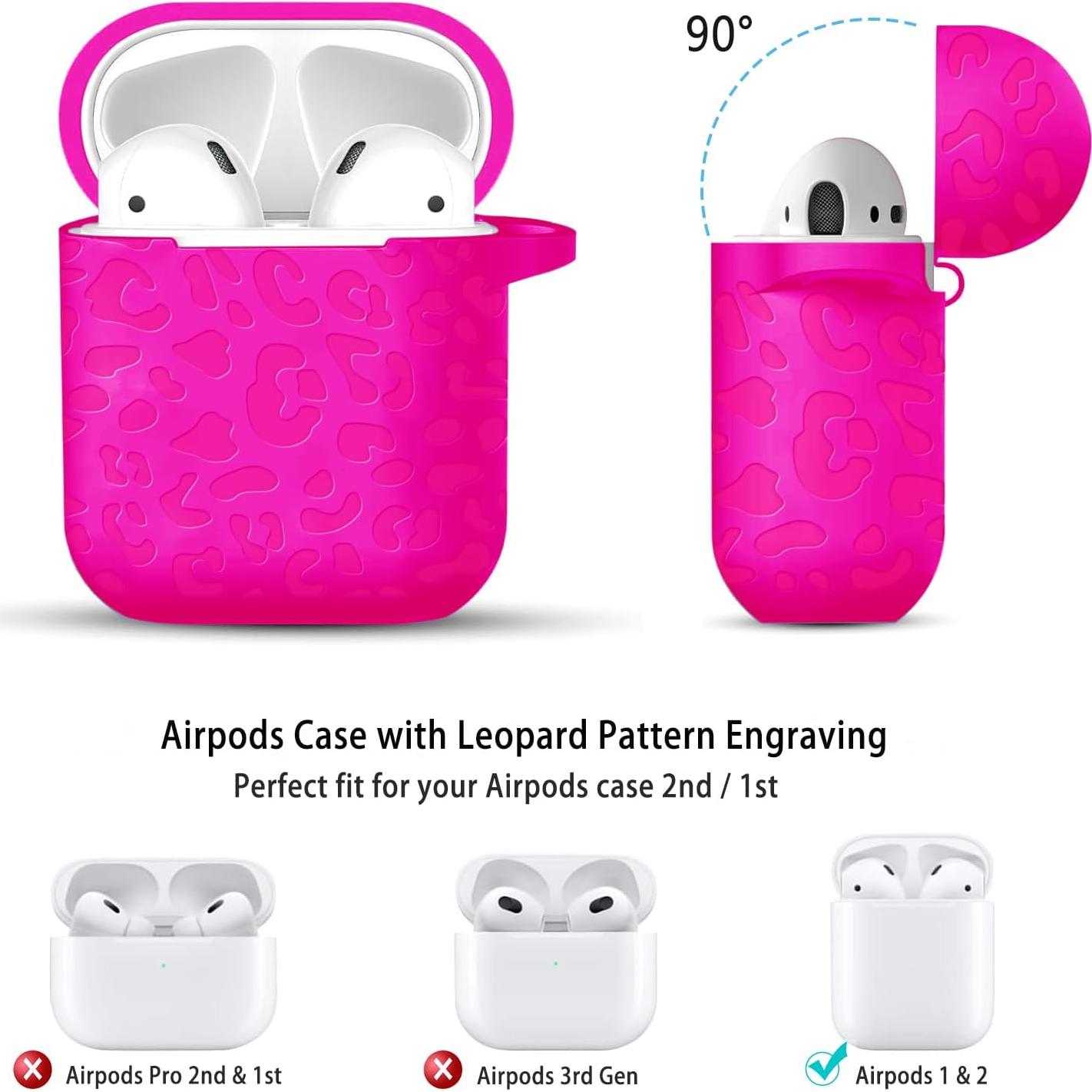 Funda de Silicona Gawnock para Airpods 2ª/1ª Leopardo Rosa