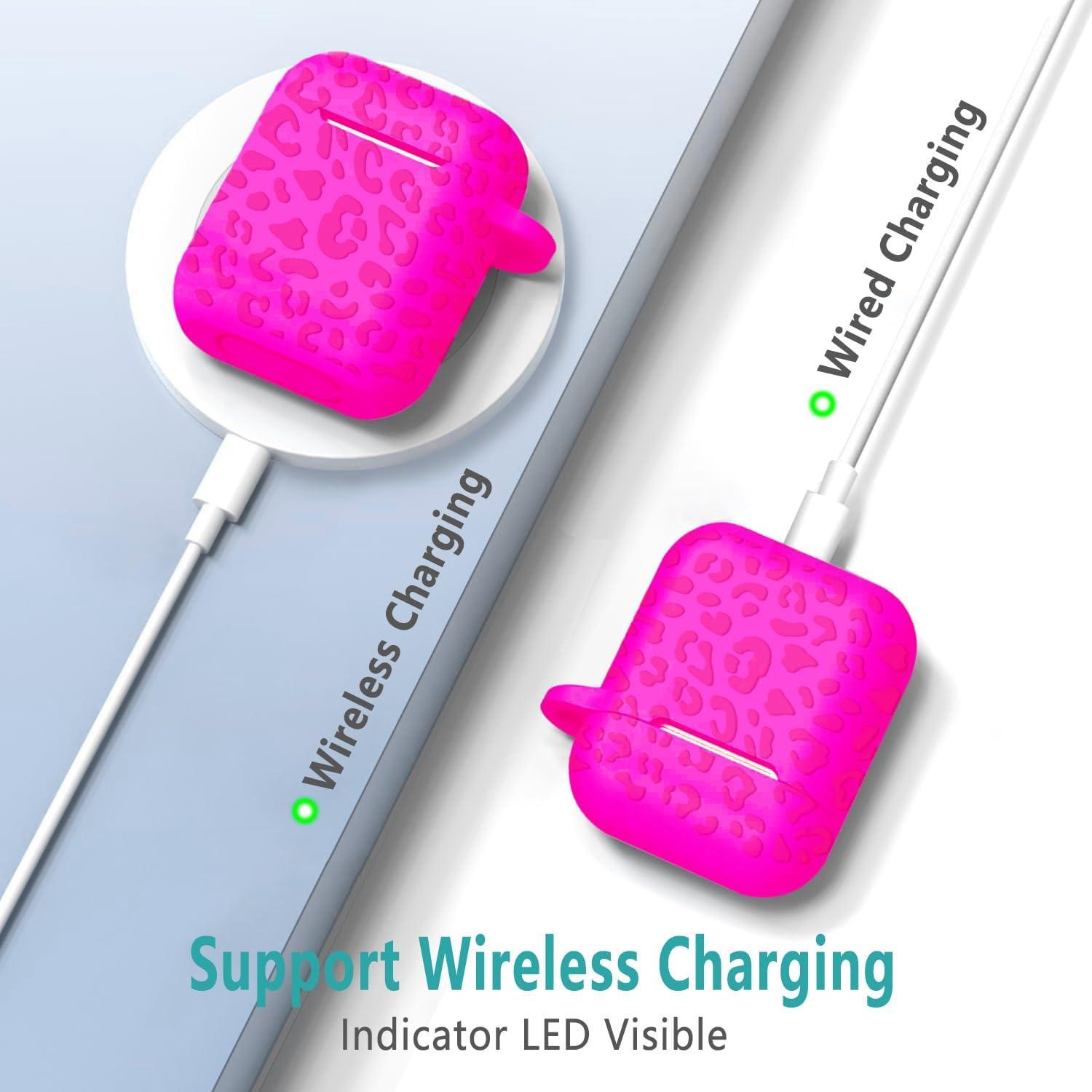 Funda de Silicona Gawnock para Airpods 2ª/1ª Leopardo Rosa