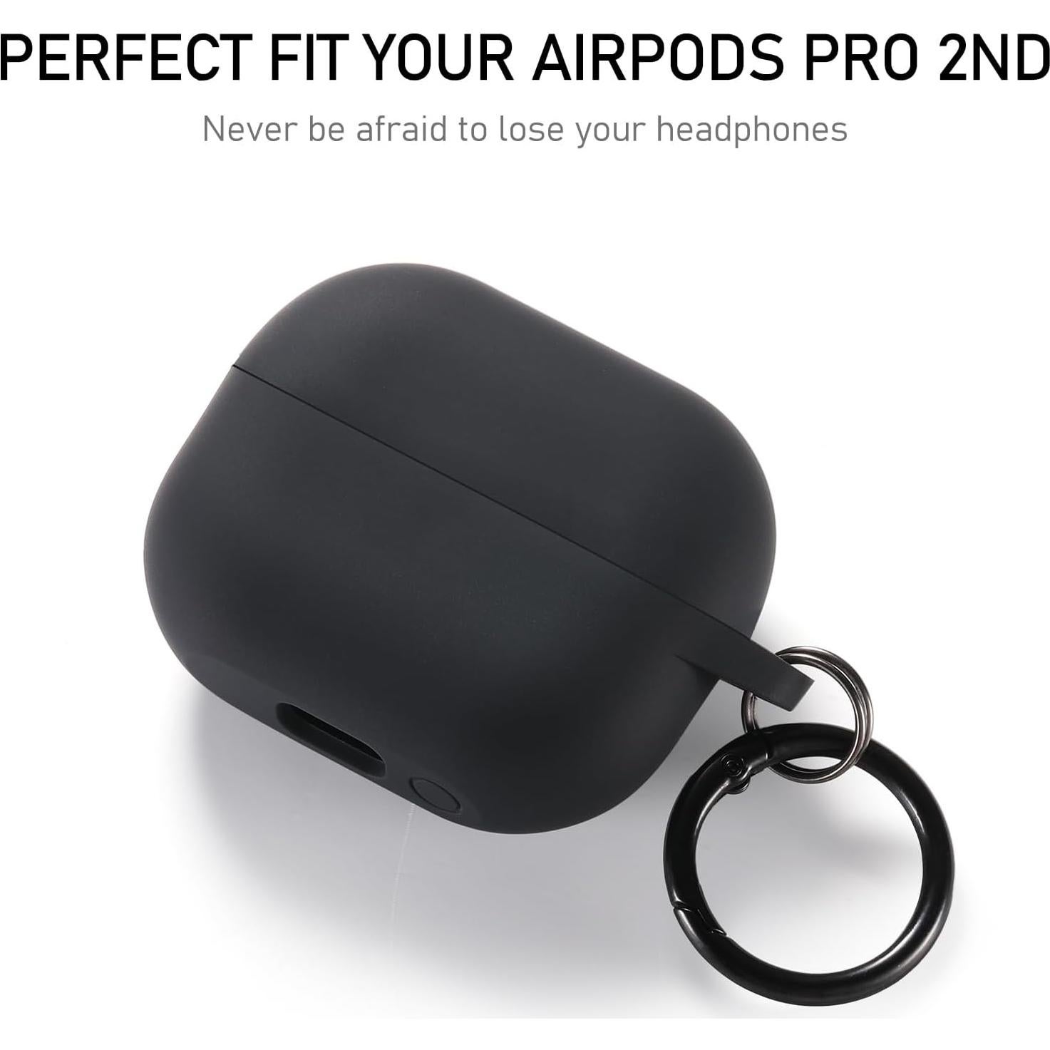 Maxjoy for Apple Airpods 4th Generation Case Cover(2024), Silicone Case with Cleaner Kit & Keychain Compatible Compatible with Airpods 4 case for Women,Men(Black)