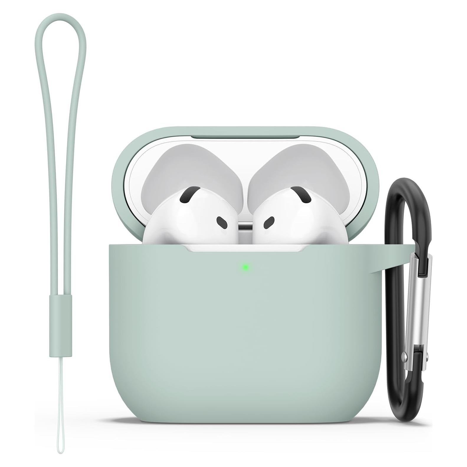 Funda Vanjua Silicona Suave para AirPods 4 - Verde Niebla