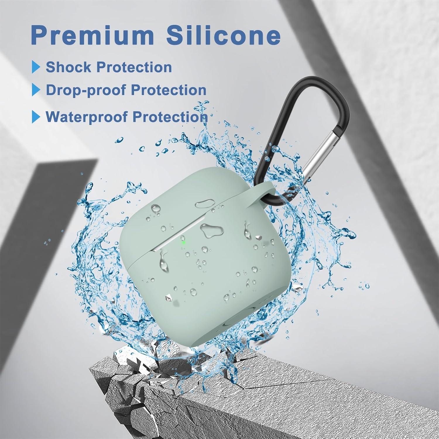 Funda Vanjua Silicona Suave para AirPods 4 - Verde Niebla