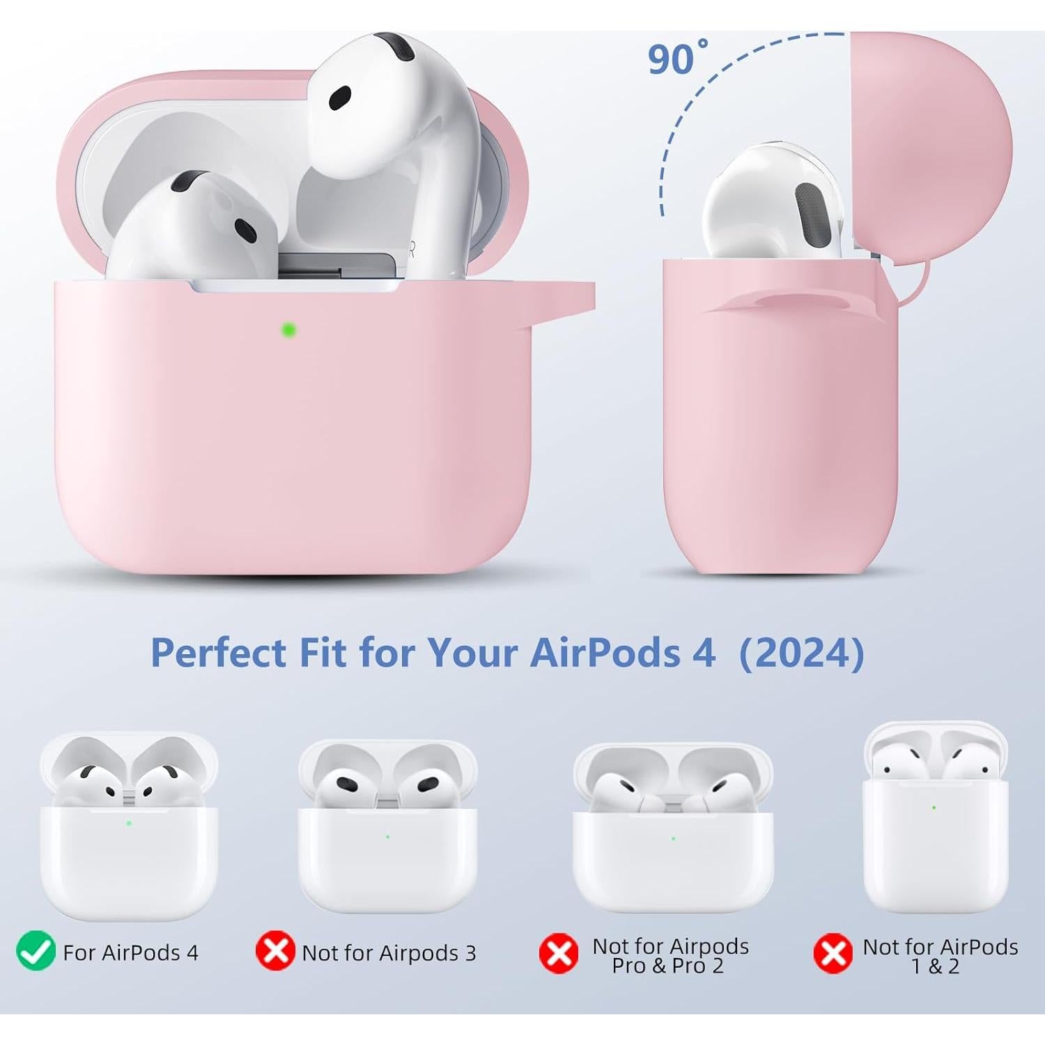 Funda de Silicona Rosa Claro para AirPods 4ta Generación 2024