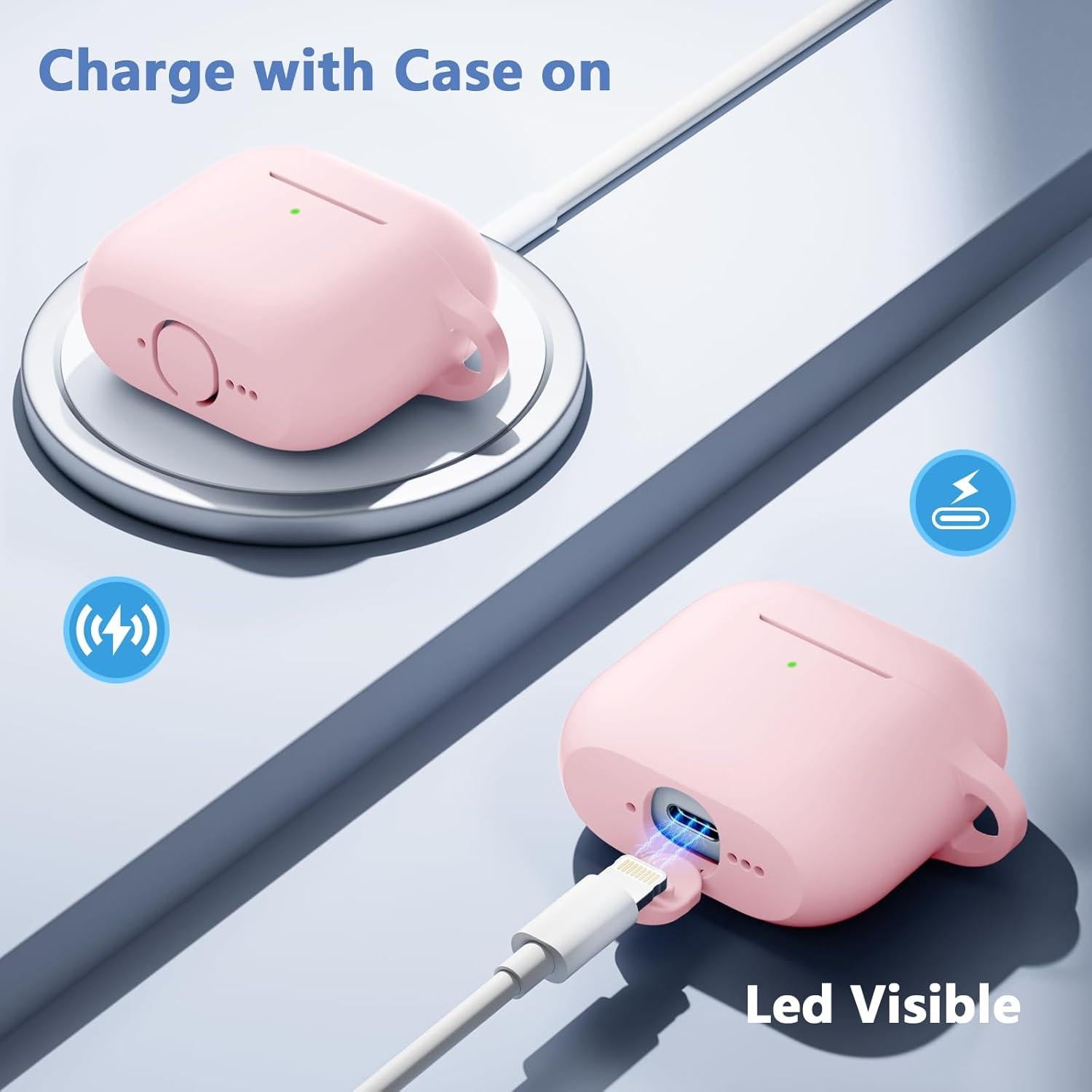 Funda de Silicona Rosa Claro para AirPods 4ta Generación 2024