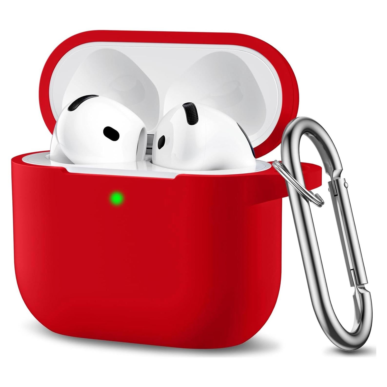 Funda de Silicona DaQin para AirPods 4 - Rojo, Ajuste Perfecto