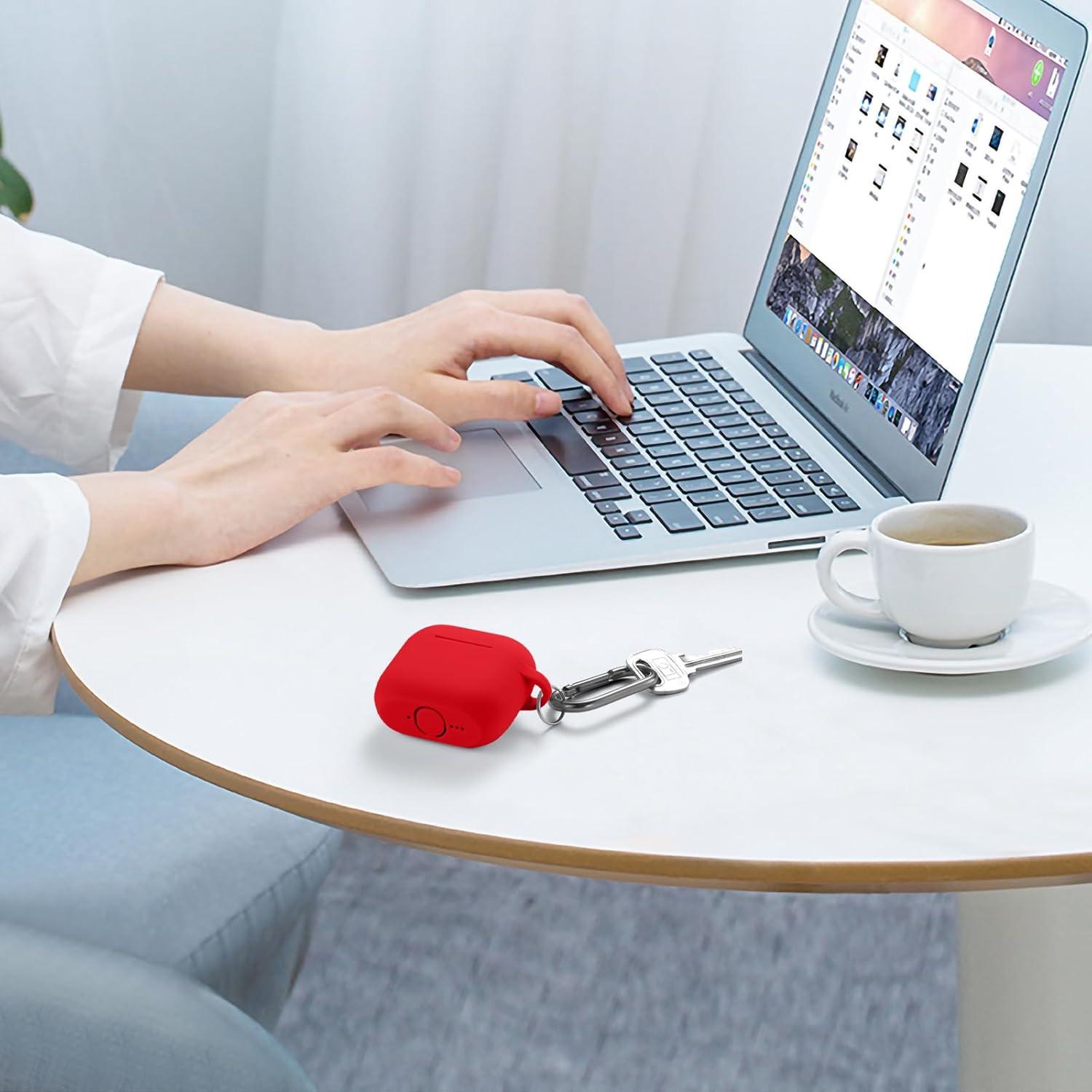 Funda de Silicona DaQin para AirPods 4 - Rojo, Ajuste Perfecto