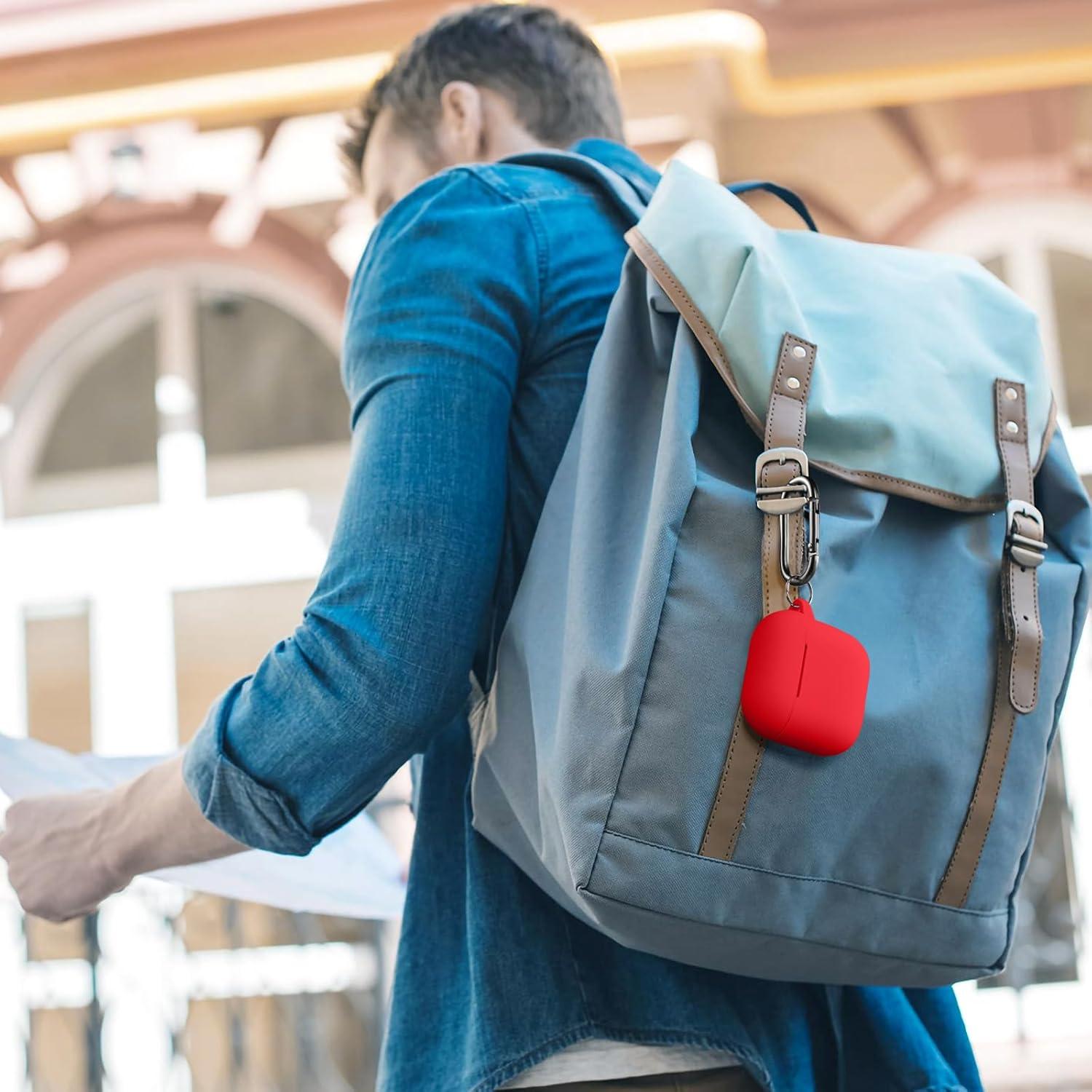 Funda de Silicona DaQin para AirPods 4 - Rojo, Ajuste Perfecto