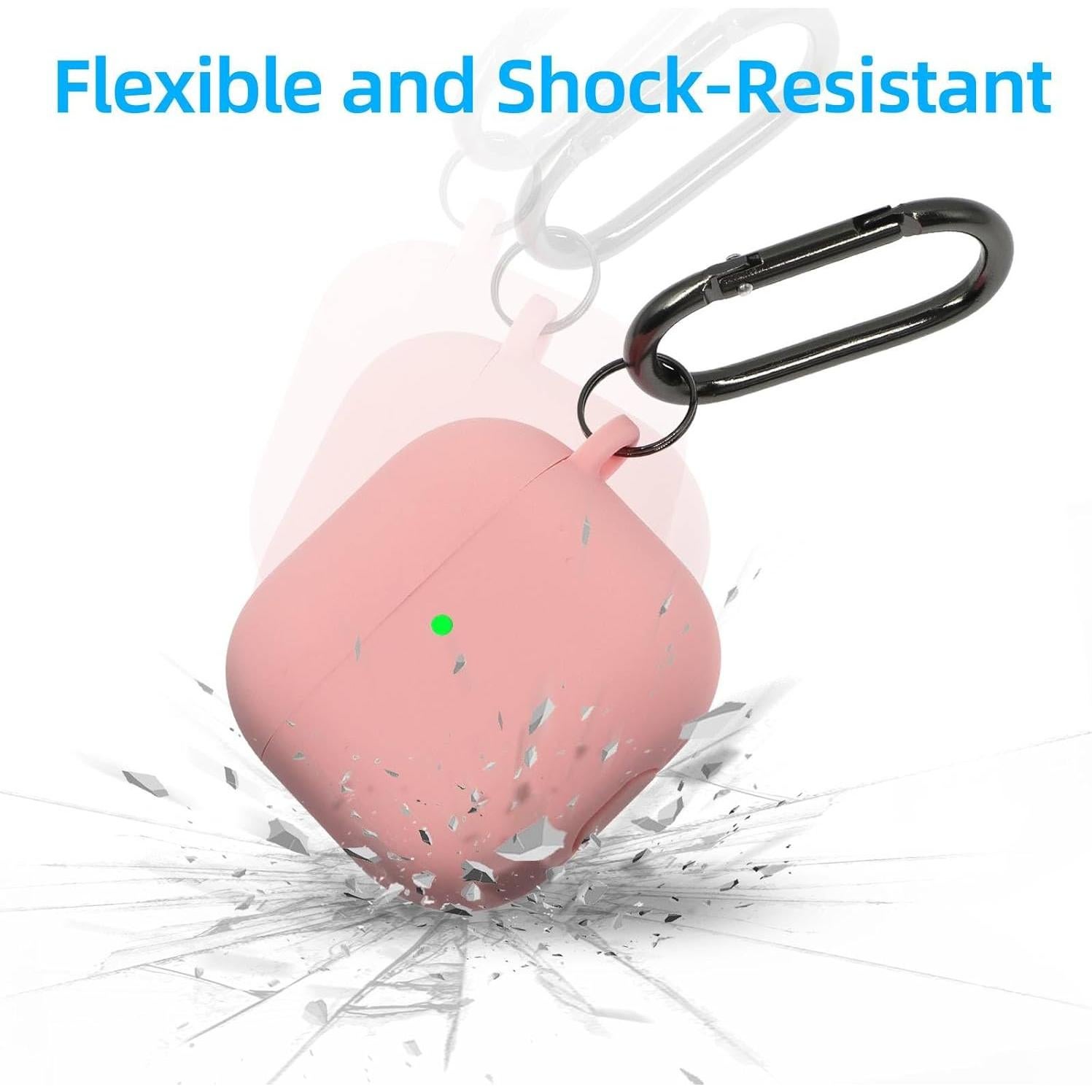 Funda Protectora Silicona Rosa para AirPods 4 CASEFUN con Kit