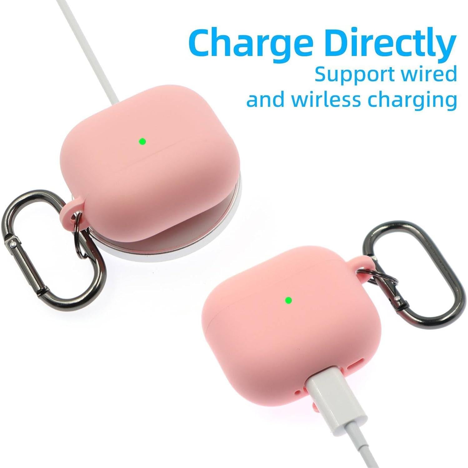 Funda Protectora Silicona Rosa para AirPods 4 CASEFUN con Kit