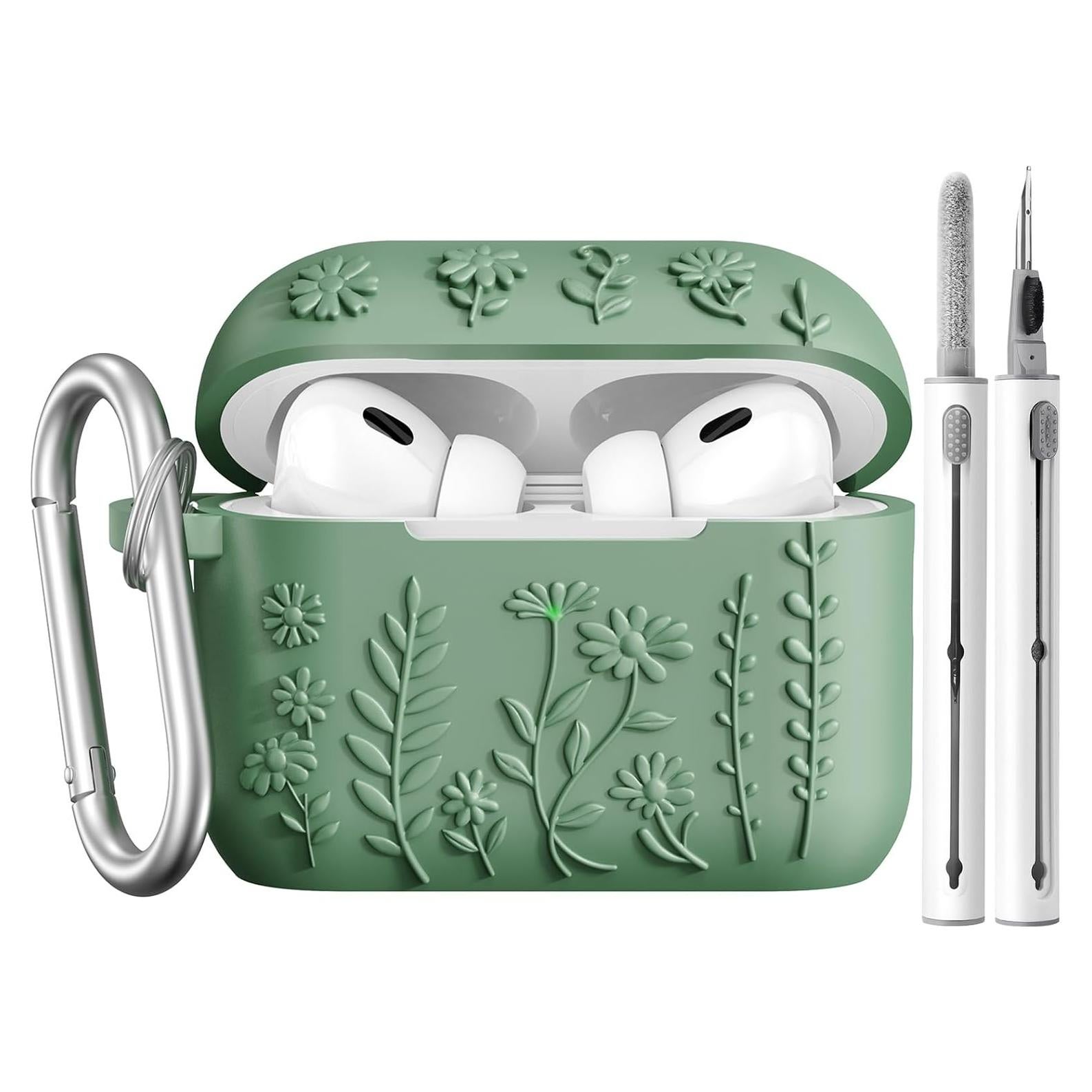 Funda AIRSPO Verde para AirPods Pro 2da Generación con Kit de Limpieza