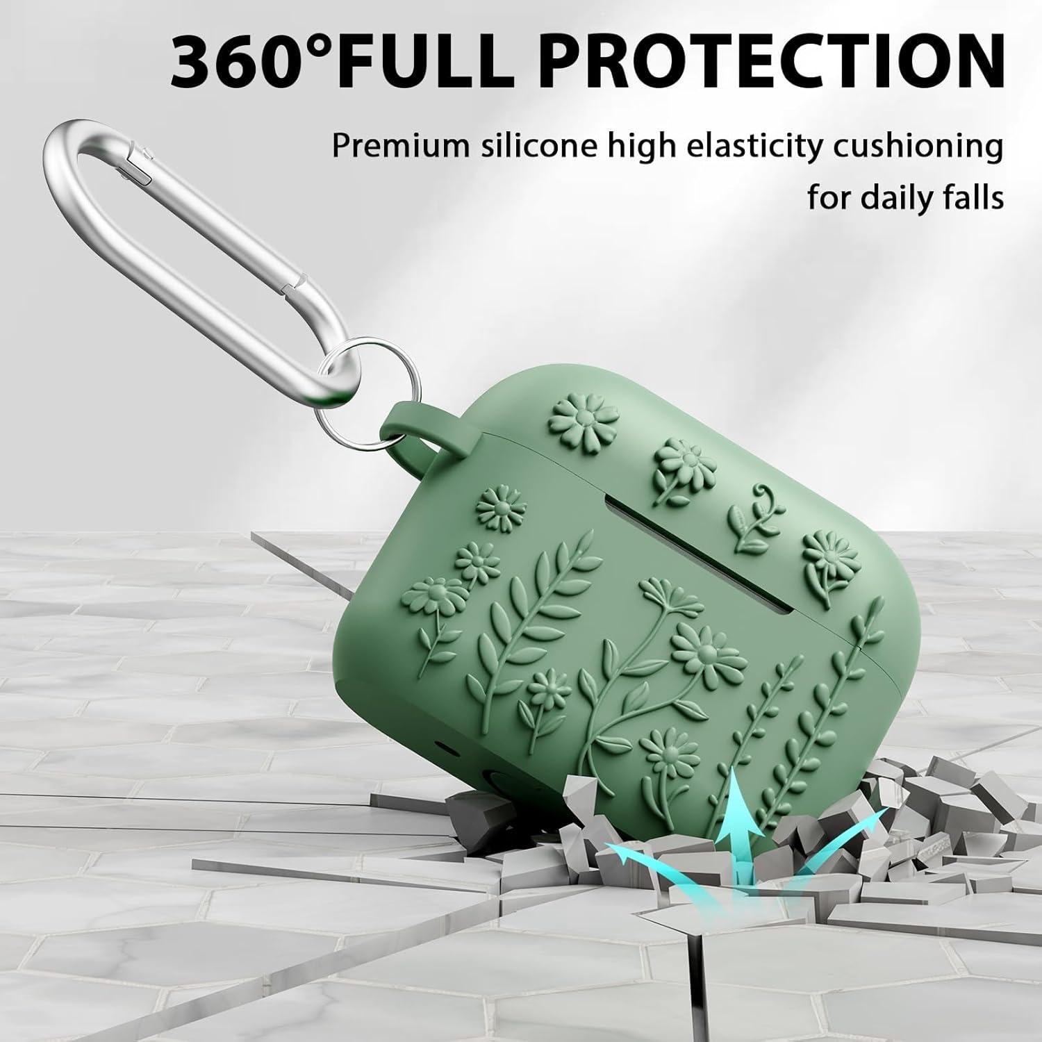 Funda AIRSPO Verde para AirPods Pro 2da Generación con Kit de Limpieza